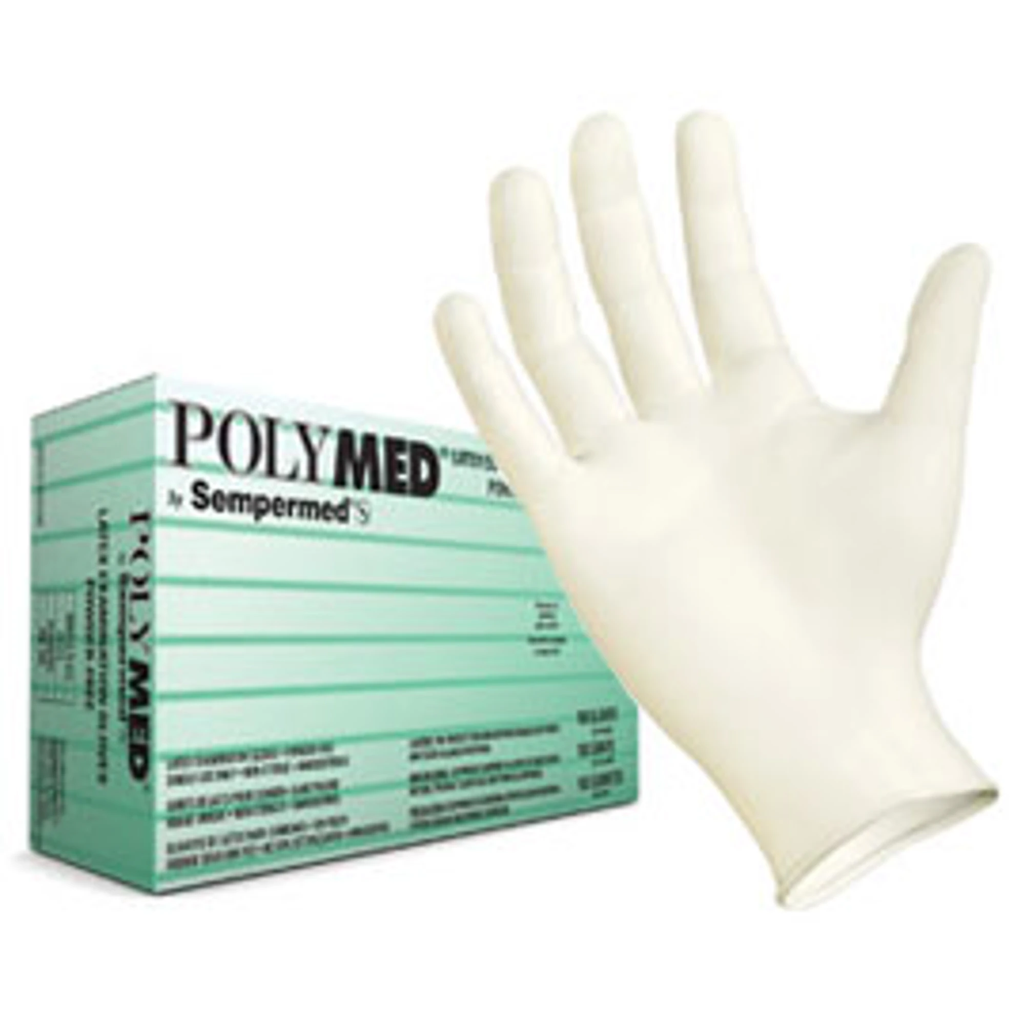 Sempermed Polymed Powder-Free Latex Exam Gloves, Large, 100/Box, PM104