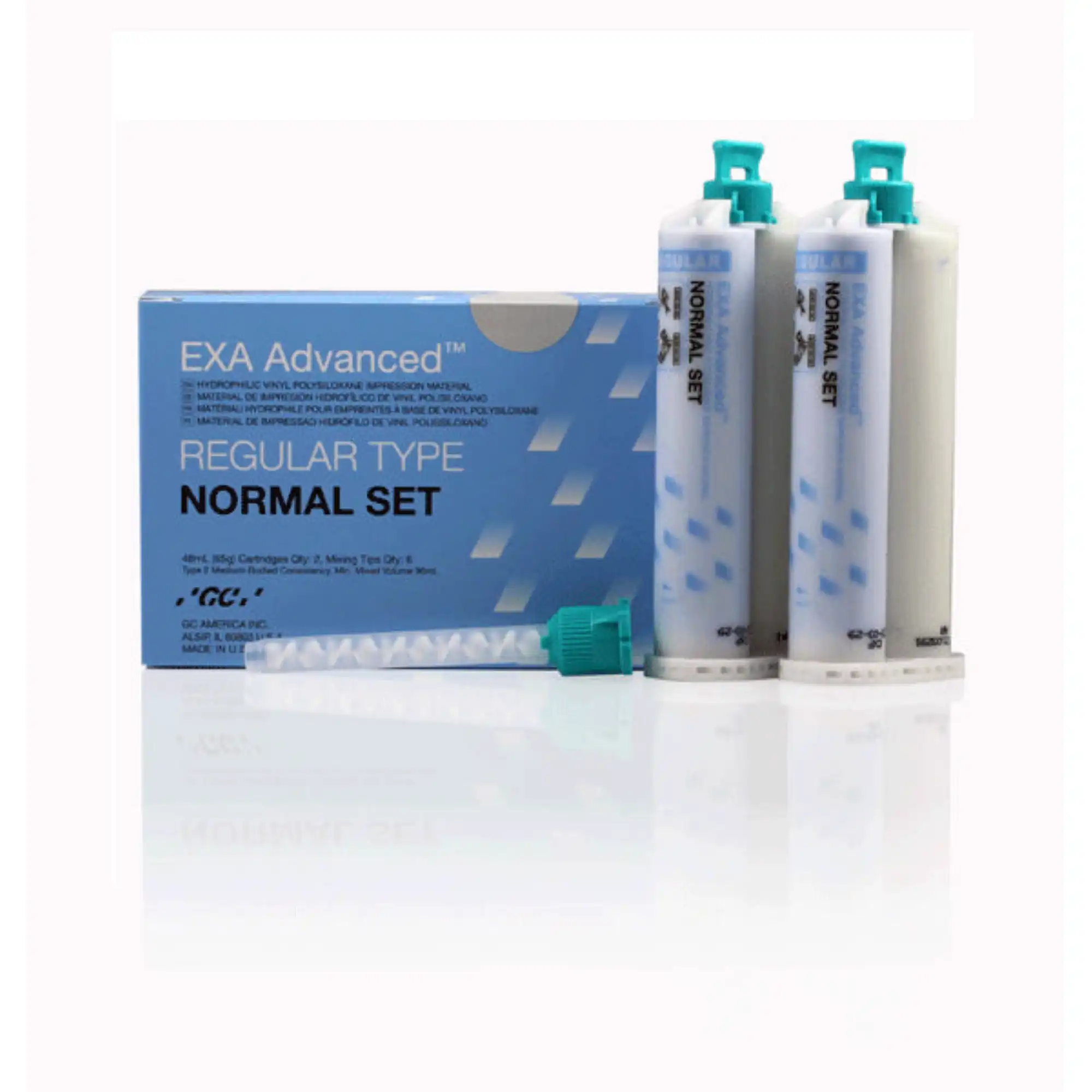GC America EXA Advanced VPS Regular Body Normal-Set Impression Material, 48 mL Cartridges, 2/Pk, 137117