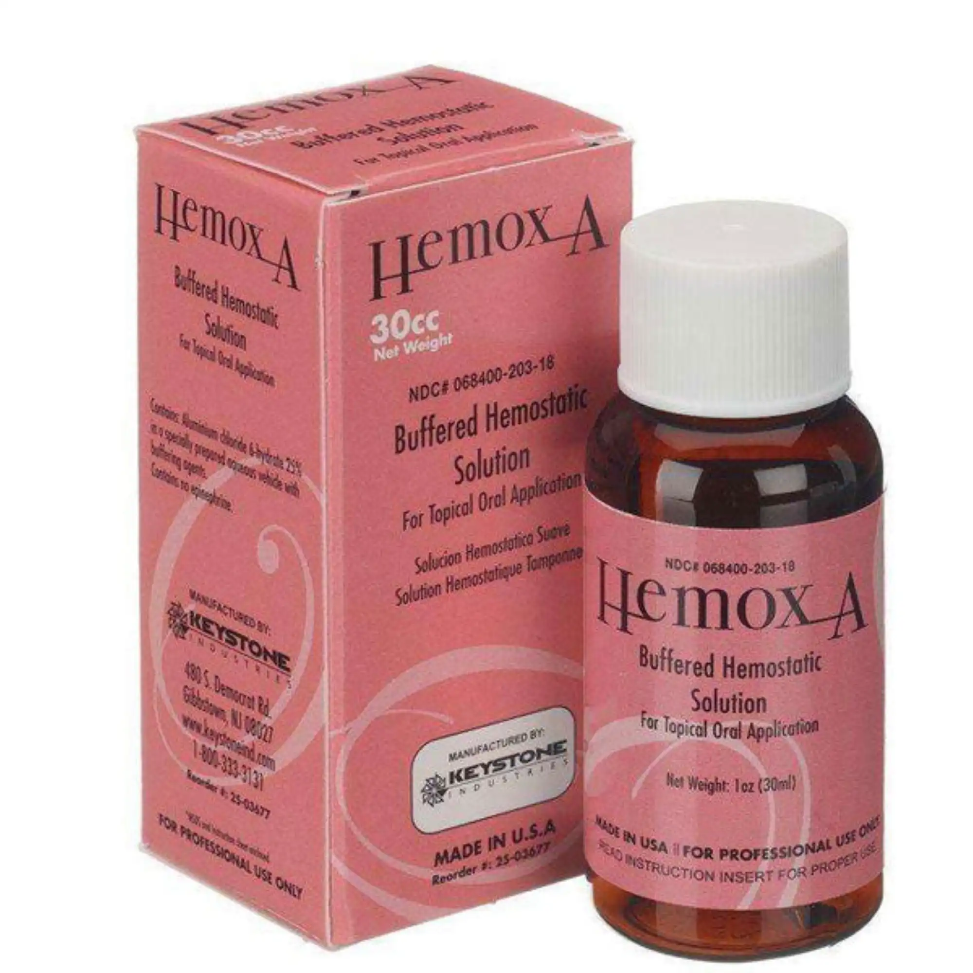 Keystone Hemox-A Buffered Hemostatic Solution, 25% Aluminum Chloride, 1 oz Bottle, 25-03677