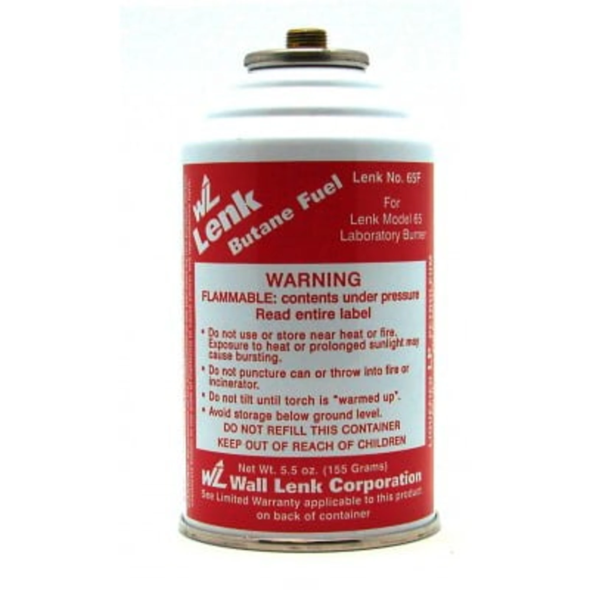Lenk Butane Fuel Refill, 5.5 oz Can, Model 65-F, for Laboratory Burners