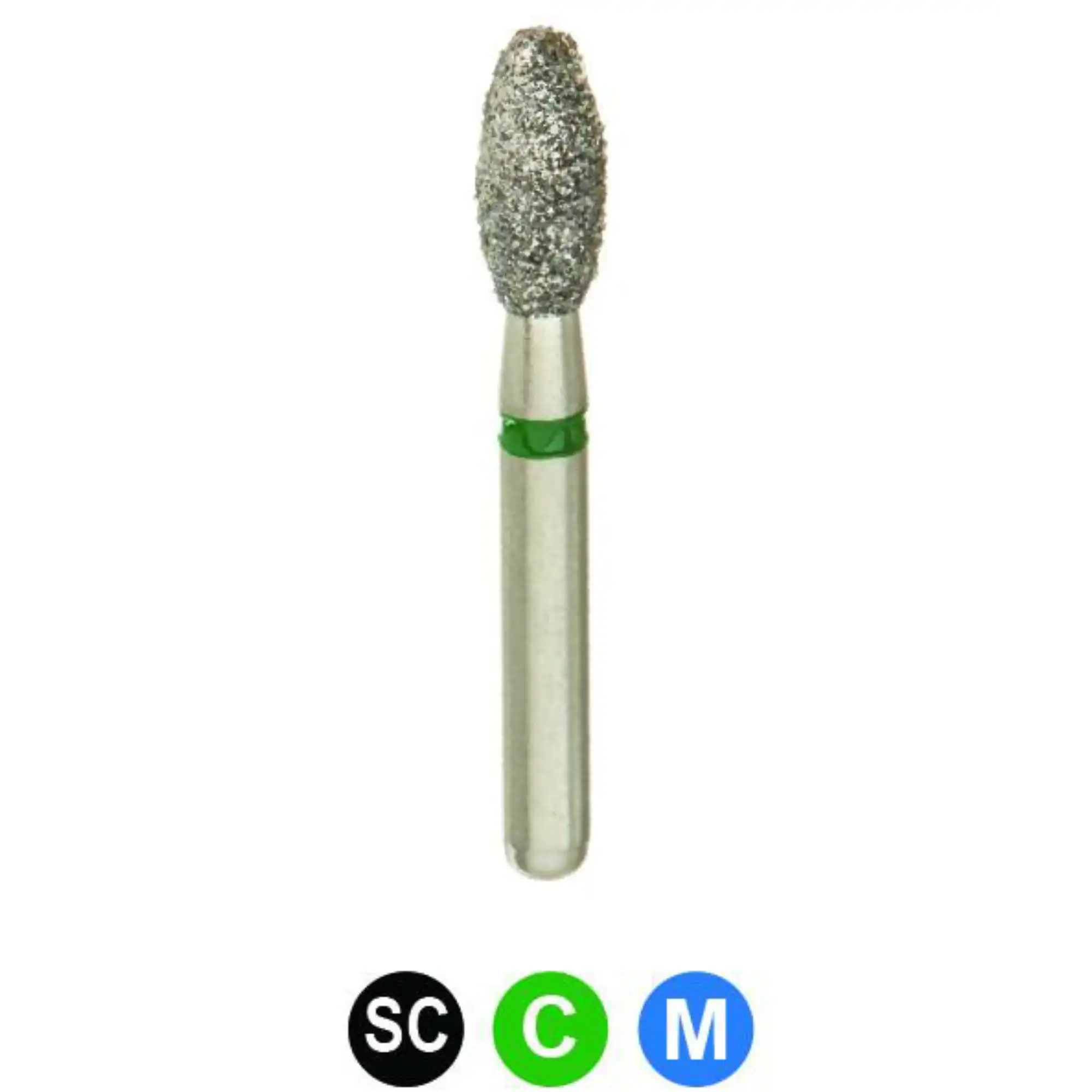 CrossTech Diamond Burs, FGSS, Football, Coarse, Green, 2.3 mm, S379-023C, 5/Pk, MC15RC