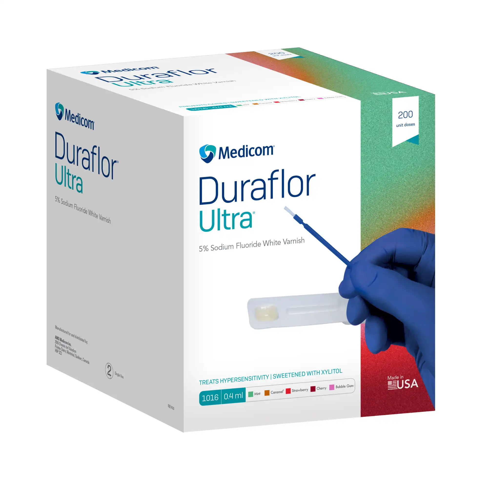 Duraflor Ultra 5% Sodium Fluoride Varnish, Mint, 0.4mL Single-Dose Units, 200/Box