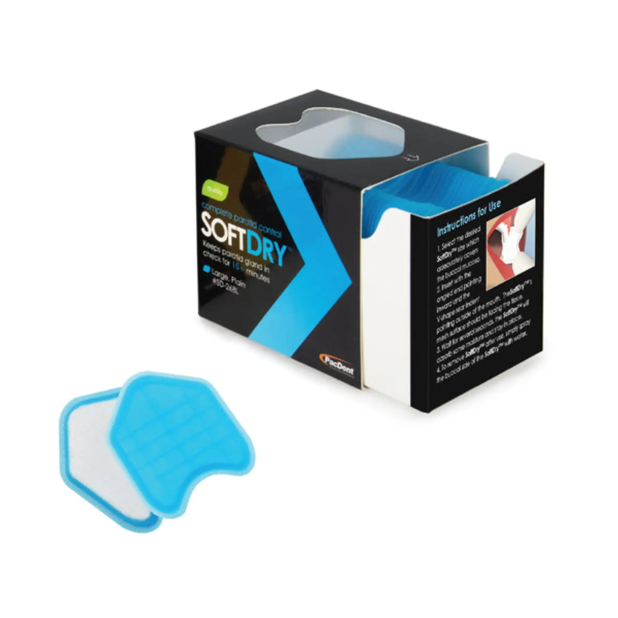 Pac-Dent SoftDry Cotton Roll Substitute, Large Adult, Blue, 50/Pk, SD-268L