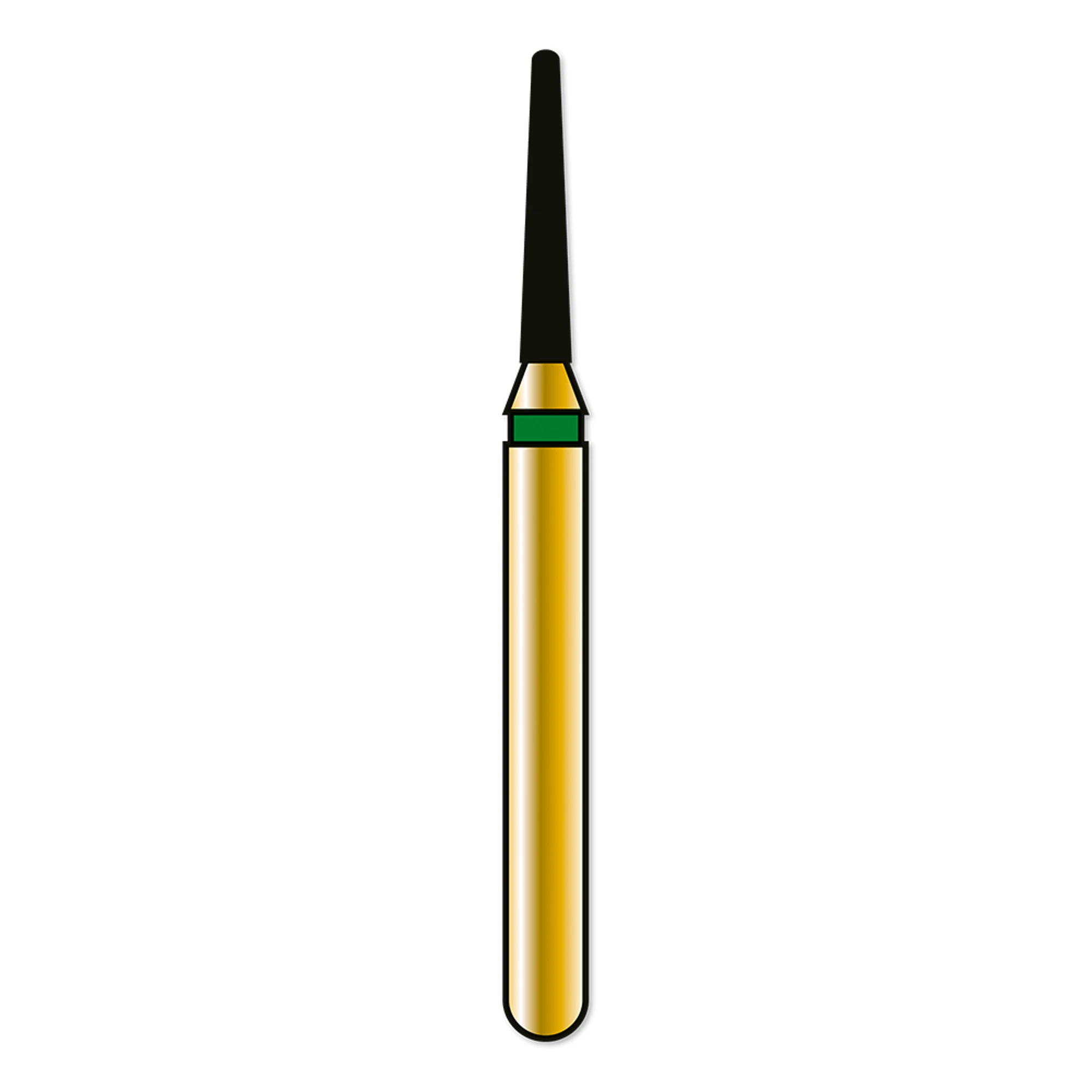 Coltene Whaledent Alpen Multilayer Diamond Bur FG 855-010, Coarse Grit, Round End Taper, 1.0 mm Diameter, 5/Pack