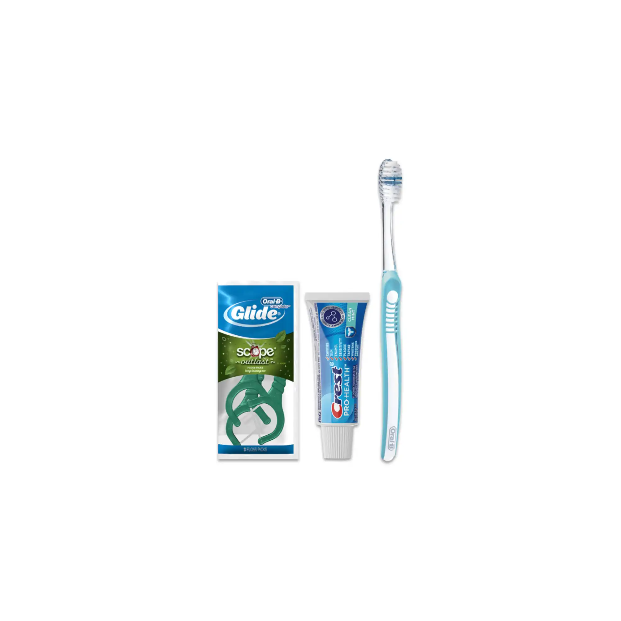 Crest Oral-B Basic Solutions Manual Bundle with Glide Floss Picks, 144/Case, 80725938