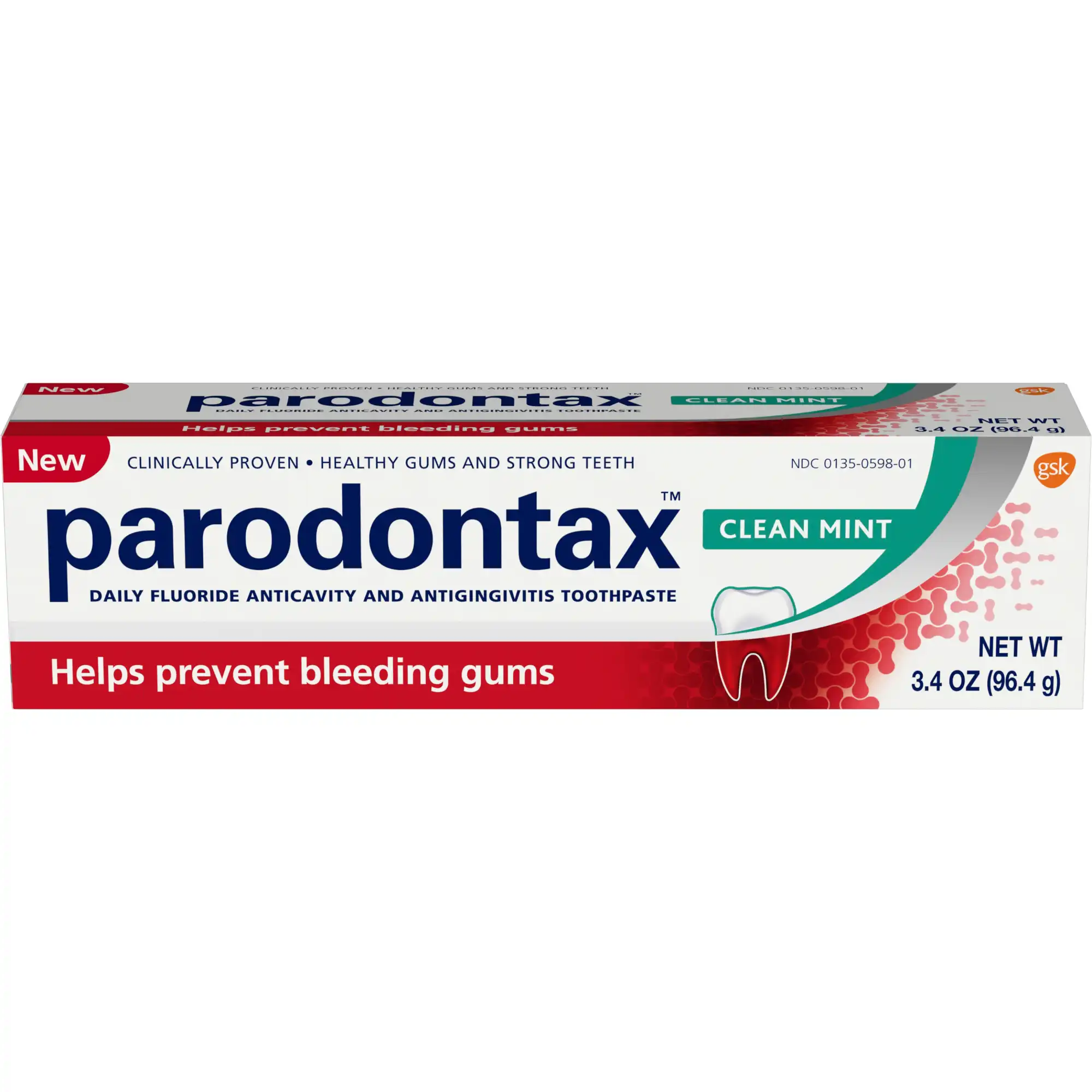 Parodontax Clean Mint Toothpaste, 3.4 oz Tubes, 12/Case