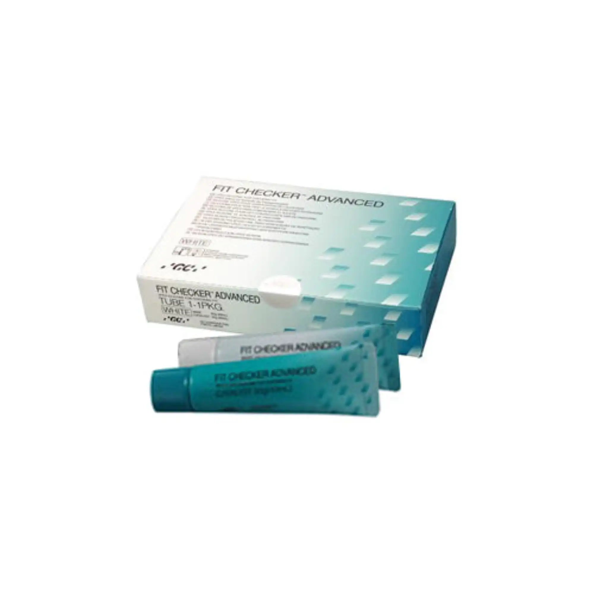 GC America Fit Checker Advanced Vinyl Polyether Silicone (VPES) Fit Check Material, White, 2 x 48 mL Cartridges with 3 Mixing Tips, 014403