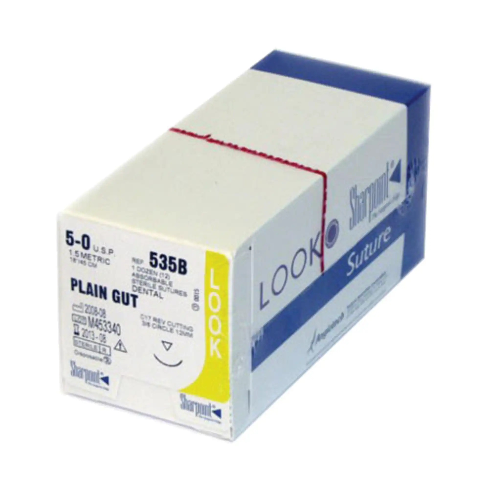 Look Plain Gut Suture, 5-0, 18", C17 3/8 Circle Reverse Cutting 12mm Needle