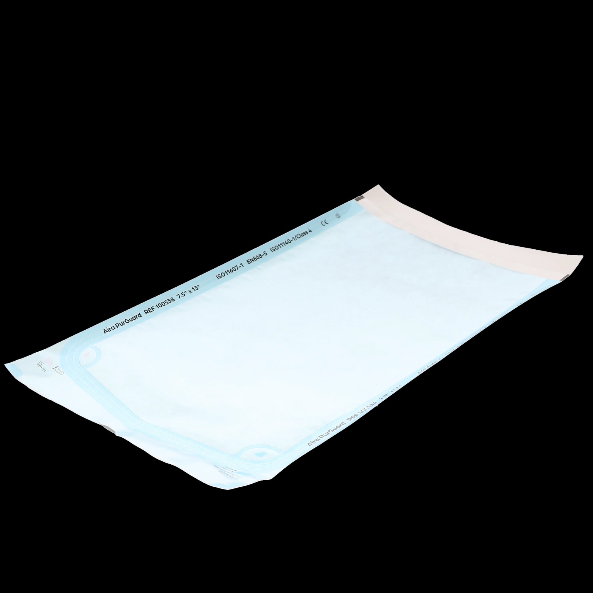 Aira Self-Sealing Sterilization Pouch, Class 4, Blue Film, 7.5" x 13", 200/Box, 100538