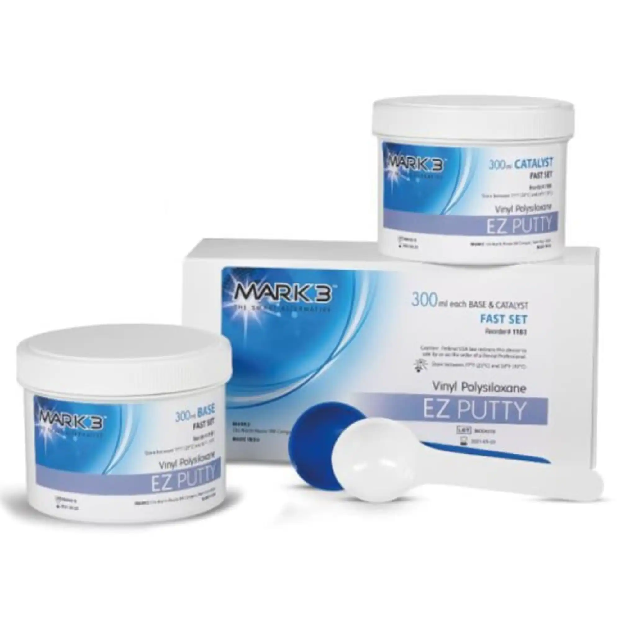 Mark3 EZ VPS Putty Fast Set Impression Material, 300ml Base & Catalyst, 1161