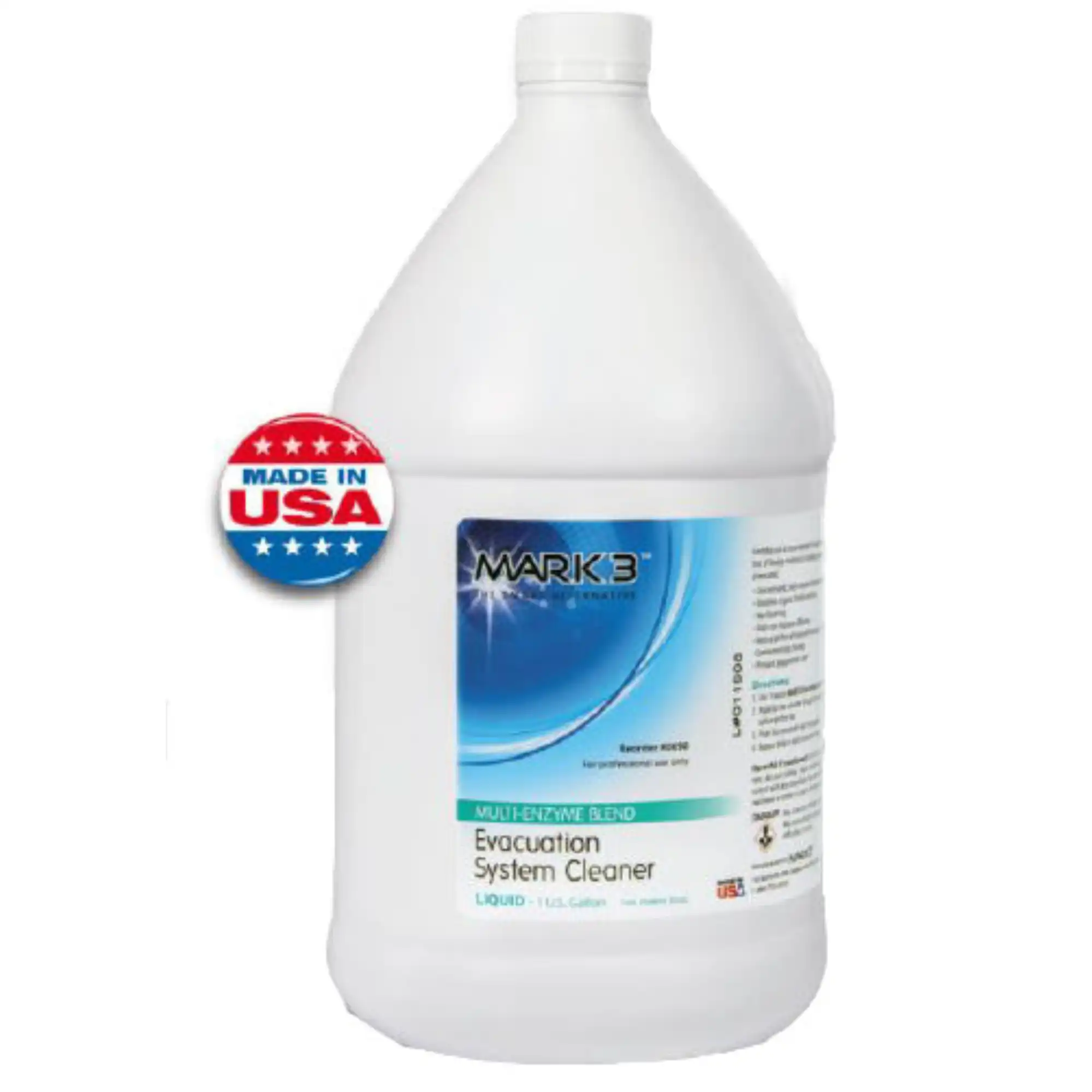 Mark3 Evacuation System Cleaner Liquid, Multi-Enzyme, Non-Foaming, Neutral pH, Peppermint Scent, 1 Gallon