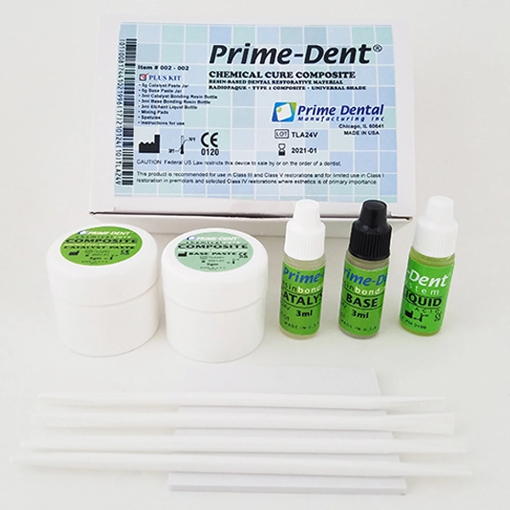 Prime Dental Chemical Cure Composite Kit, 5g Base + 5g Catalyst with Bonding Kit, Highly Filled
