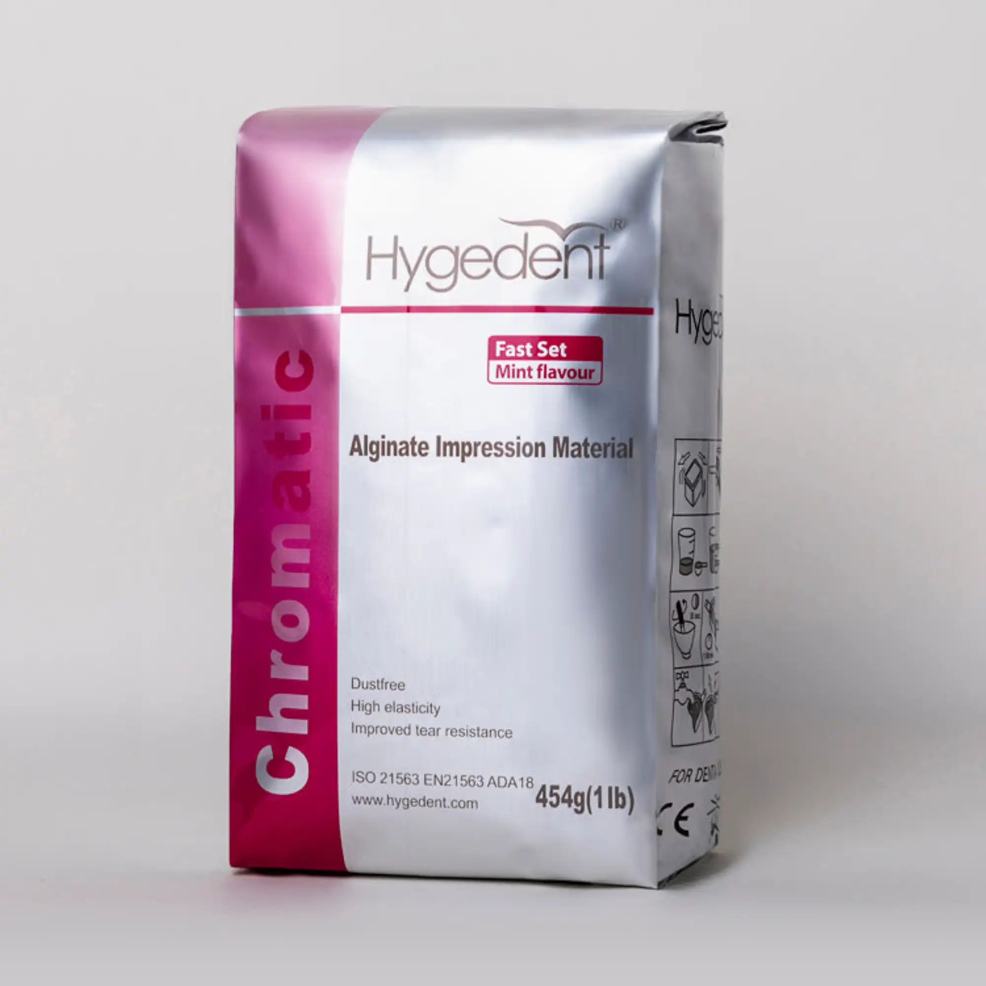 Hygedent Chromatic 2-Phase Color-Change Alginate Impression Material, Fast Set, Dust-Free, Mint, 1 lb Bag