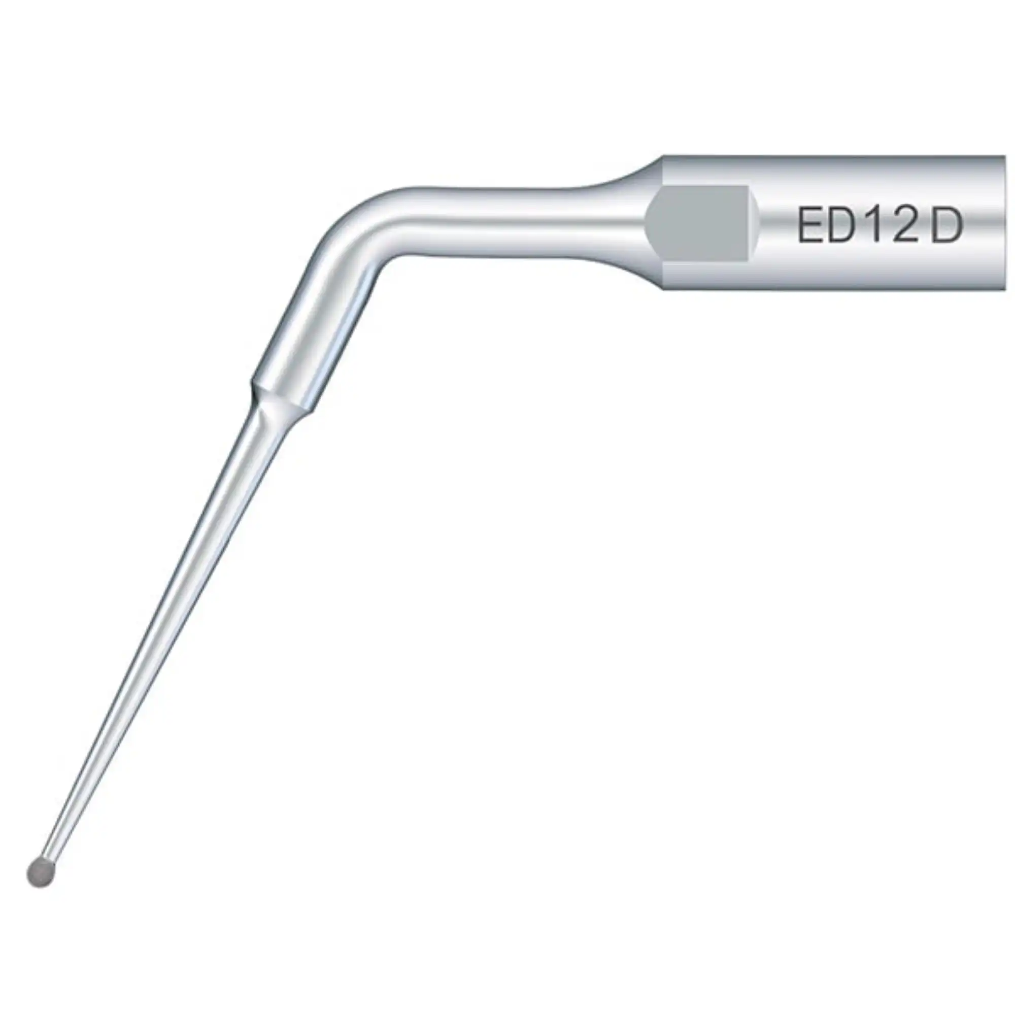 Woodpecker DTE Ultrasonic Endo Silver Tip, Diamond Coating, Ball Head, 1/Pk, ED12D