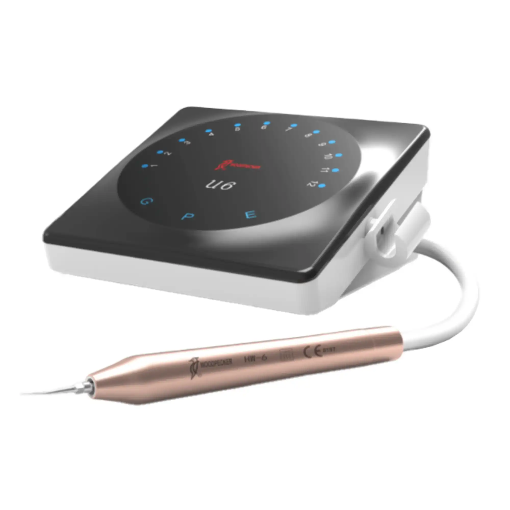 Woodpecker U6 LED Ultrasonic Scaler, 28-30kHz, with Scaling & Perio Functions, Includes Handpiece, Foot Switch, and 7 Tips