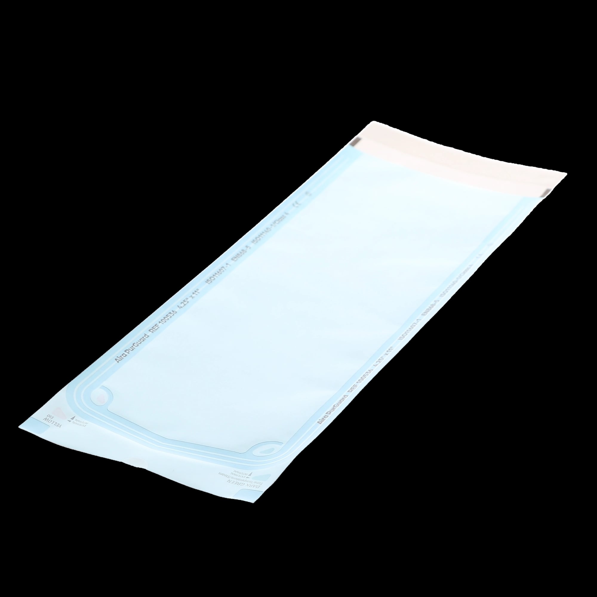 Aira Self-Sealing Sterilization Pouches, Class 4, Blue Film, 4.25" x 11", 200/Box, 100536