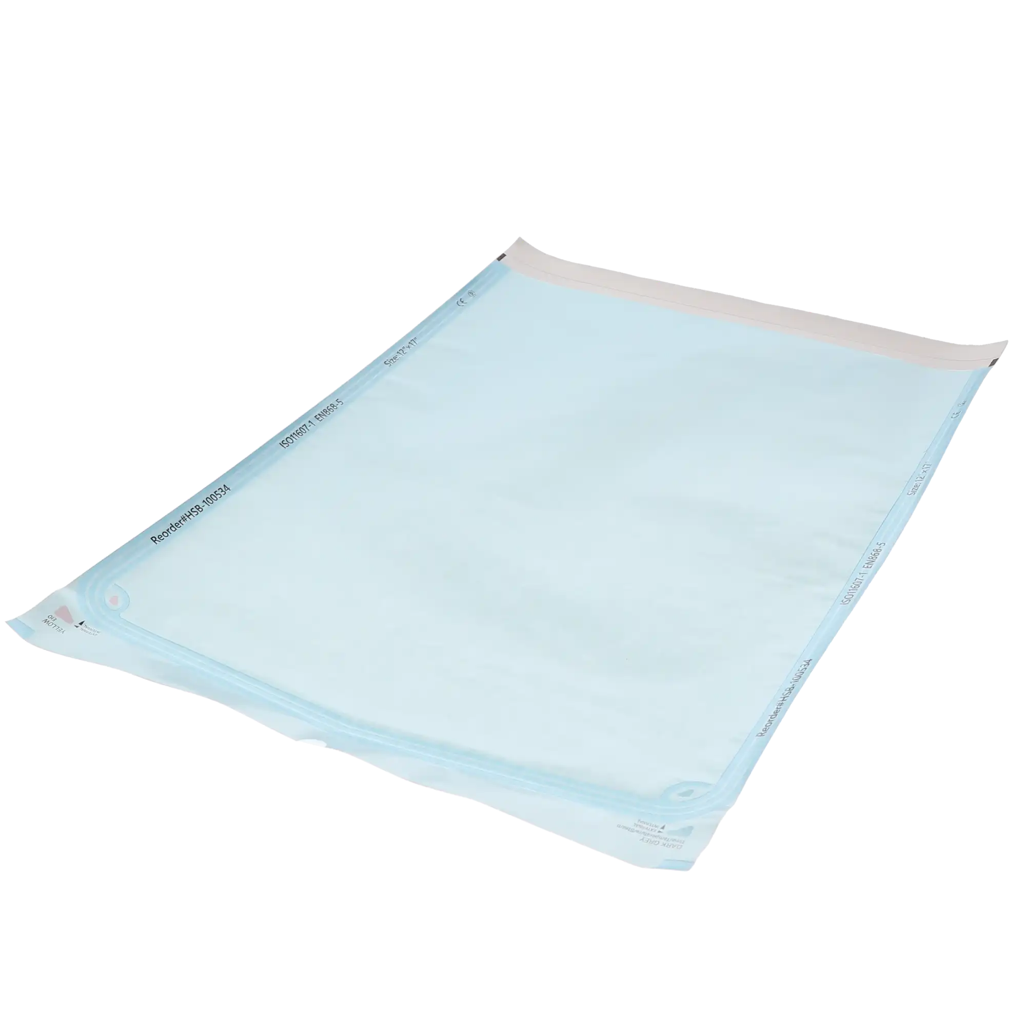 Aira Self-Sealing Sterilization Pouch, Class 4, Paper/Blue Film, 12" x 17", 200/Box, 100534