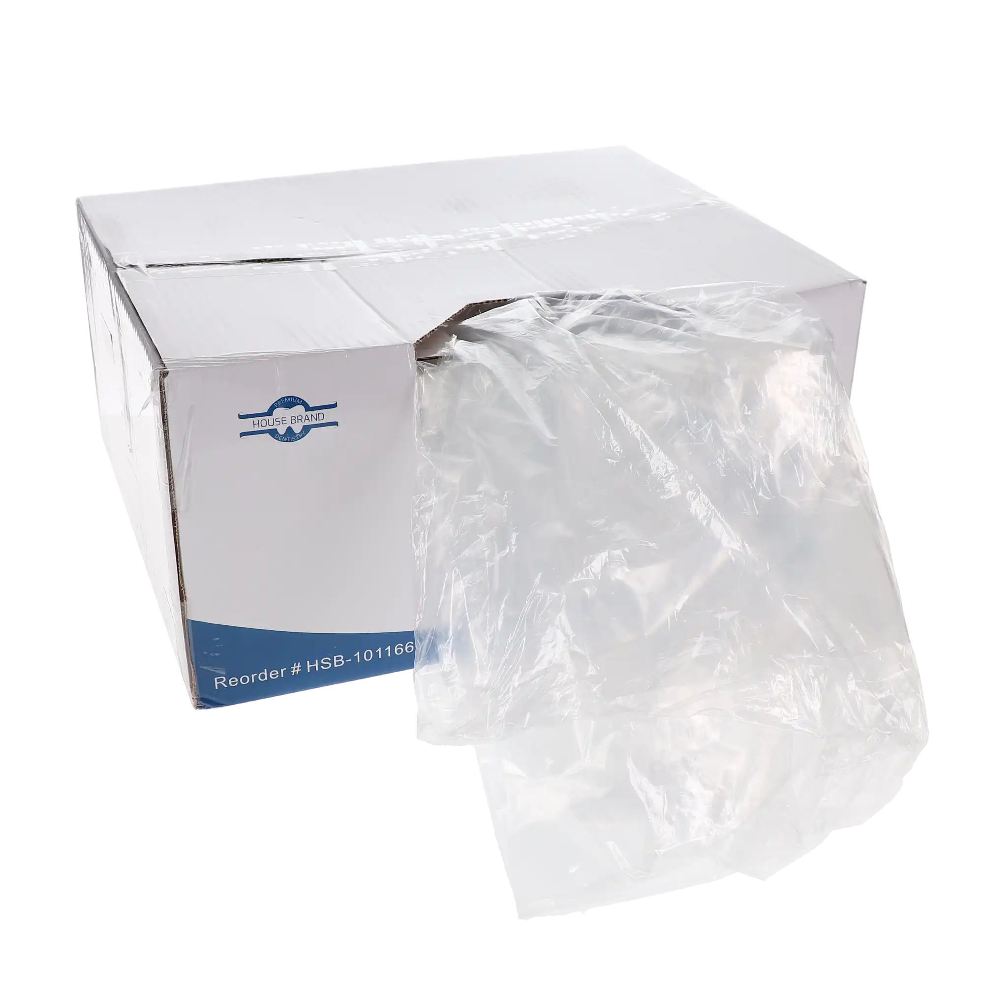 HSB House Brand Dentistry Full Chair Sleeves, 48" x 56", Clear, 150 per Roll