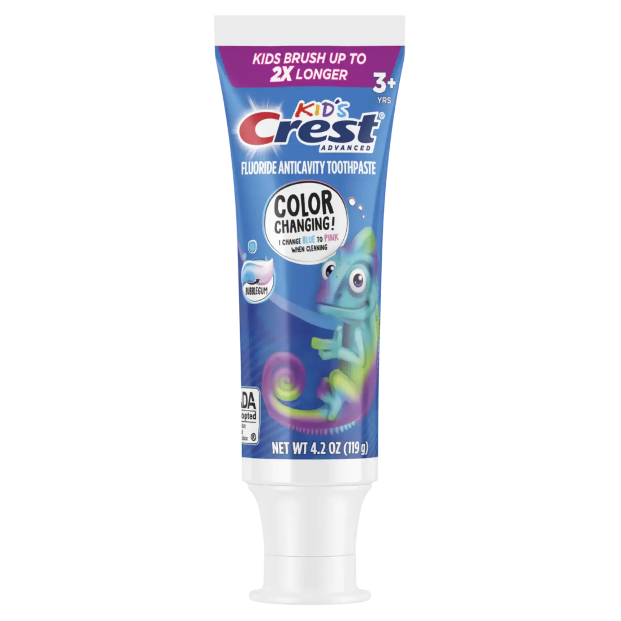 Crest Kids Advanced Color Changing Toothpaste, Bubble Gum, 4.2 oz Tube, 24/Case