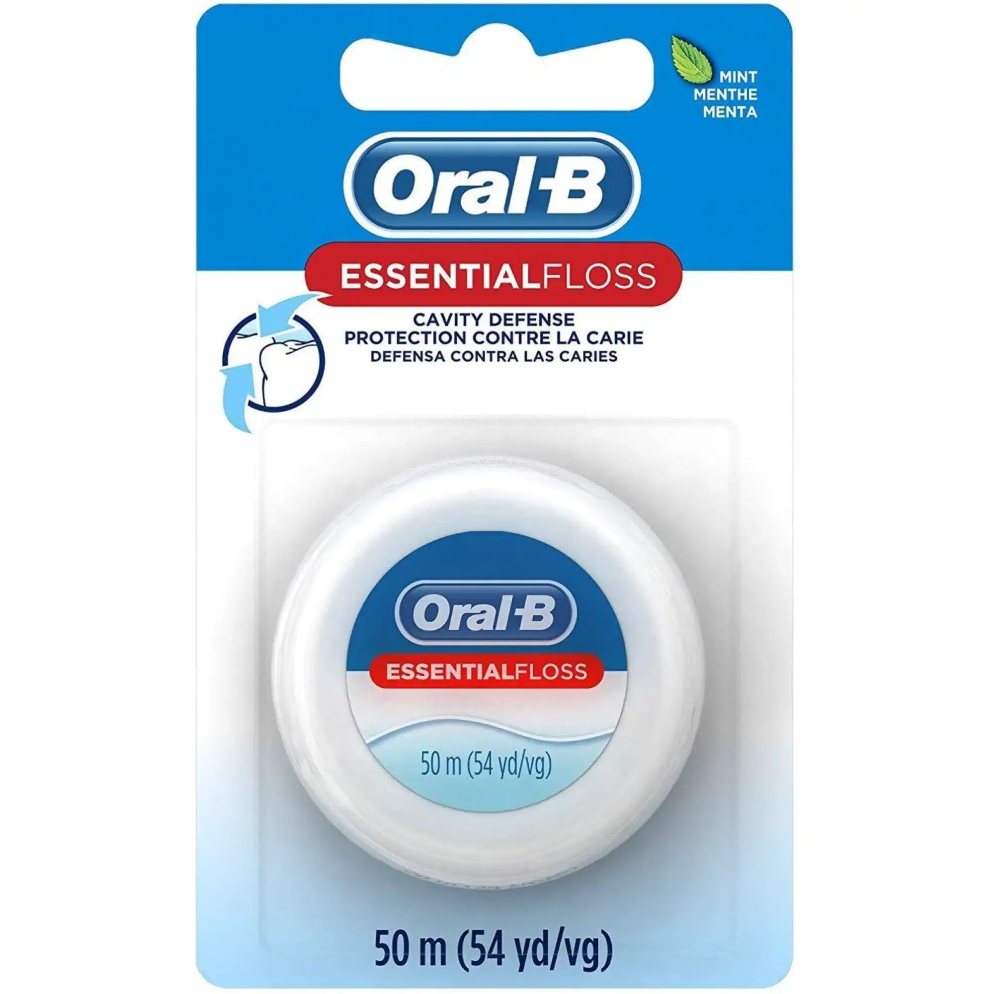 Oral-B Essentials Dental Floss, Mint, 55 yds, 24/Case