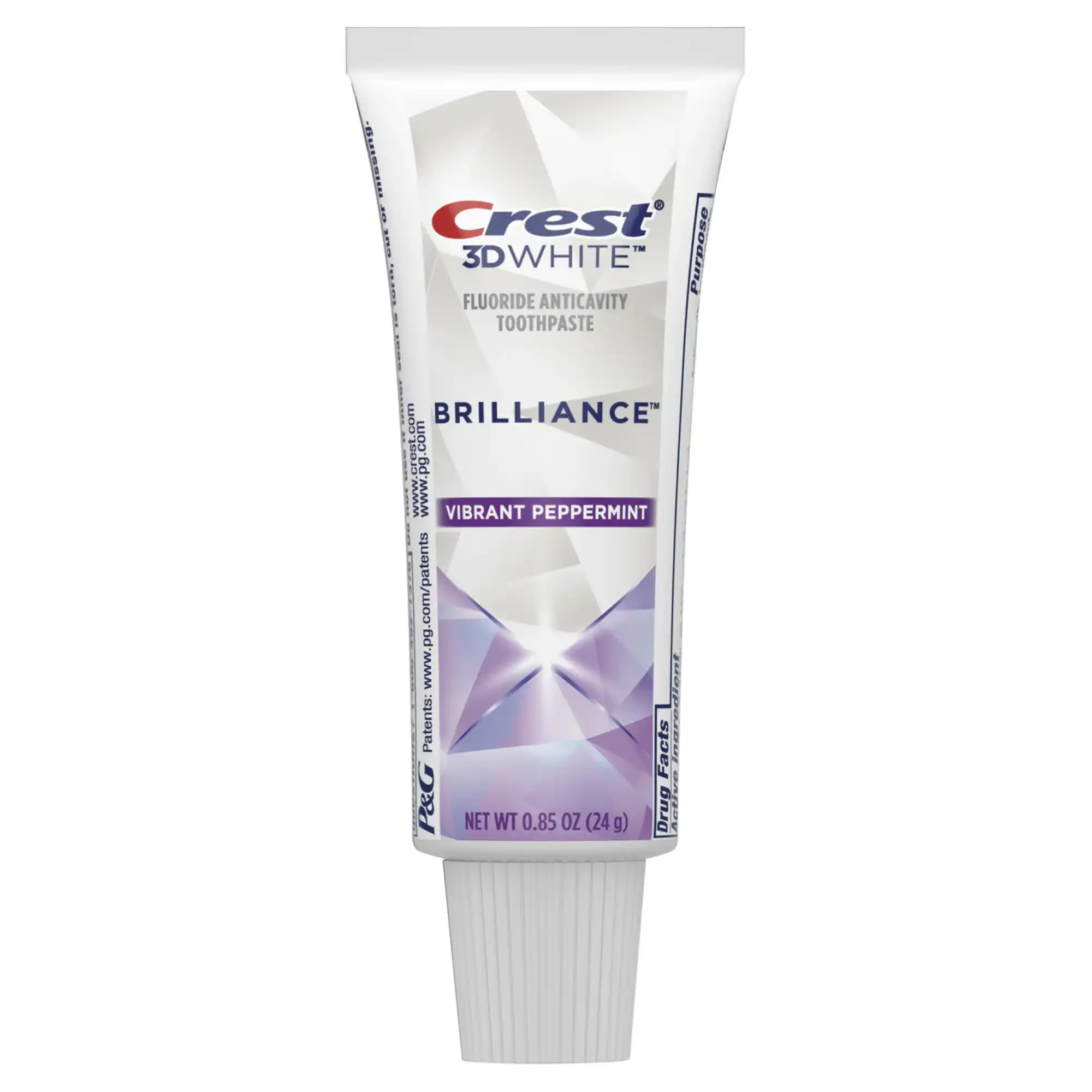 Crest 3D White Brilliance Toothpaste, Peppermint, 0.85 oz Tube, 36/Case