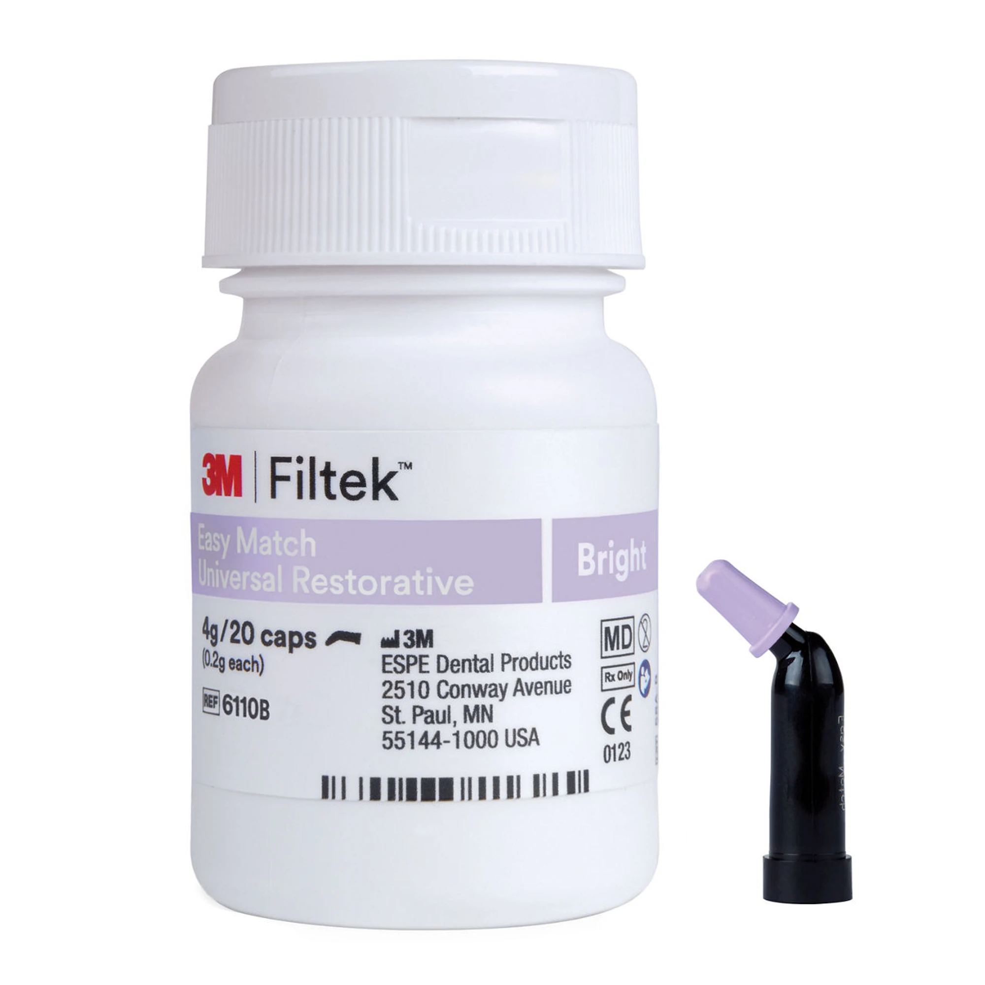 3M Solventum Filtek Easy Match Universal Restorative, Bright Shade, 0.2 g Capsules, 20/Pk, 6110B