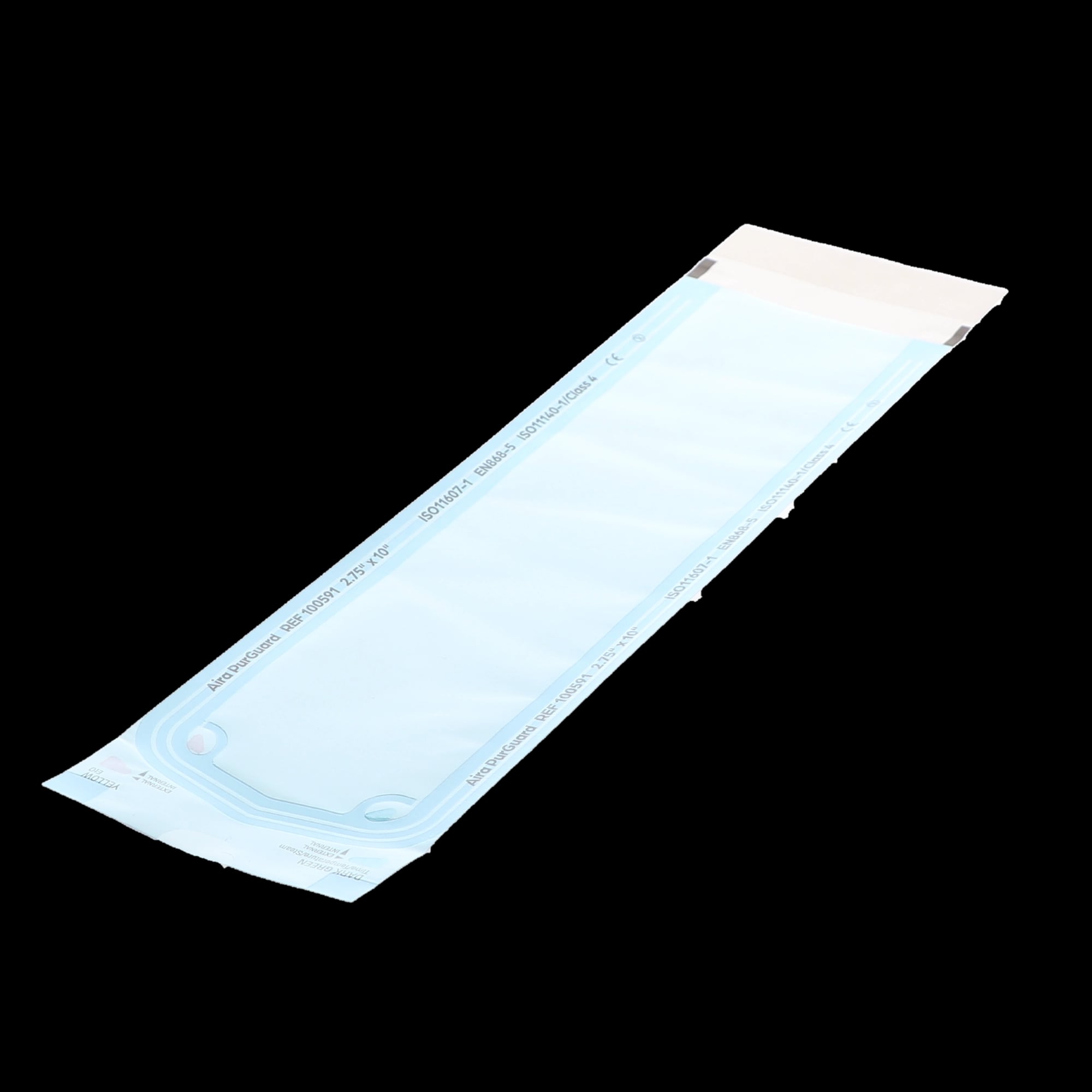 Aira Self-Sealing Sterilization Pouches, Class 4, Blue Film, 2.75" x 10", 500/Box, 100591