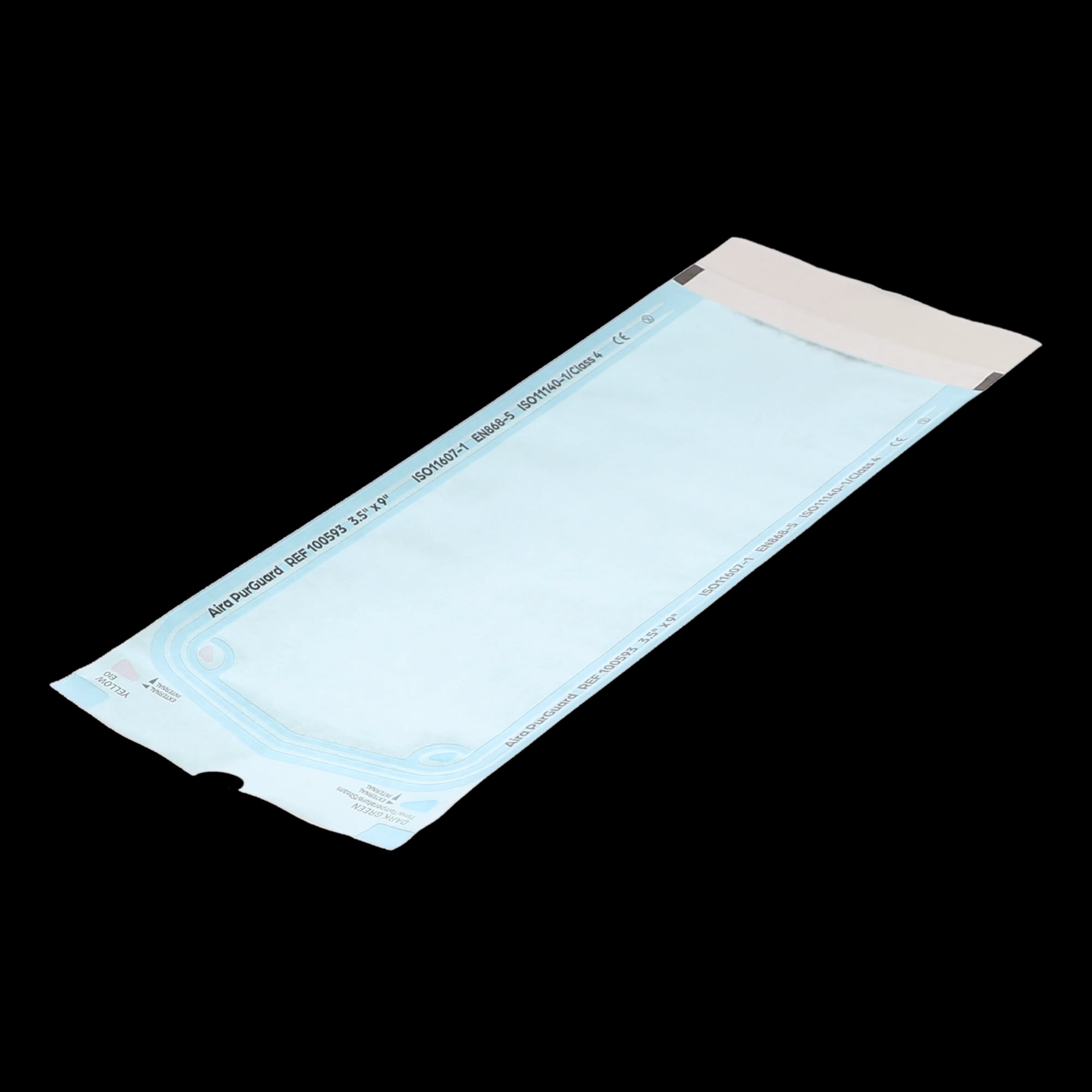 Aira Self-Sealing Sterilization Pouch, Class 4, Blue Film, 3.5" x 9", 500/Box, 100593