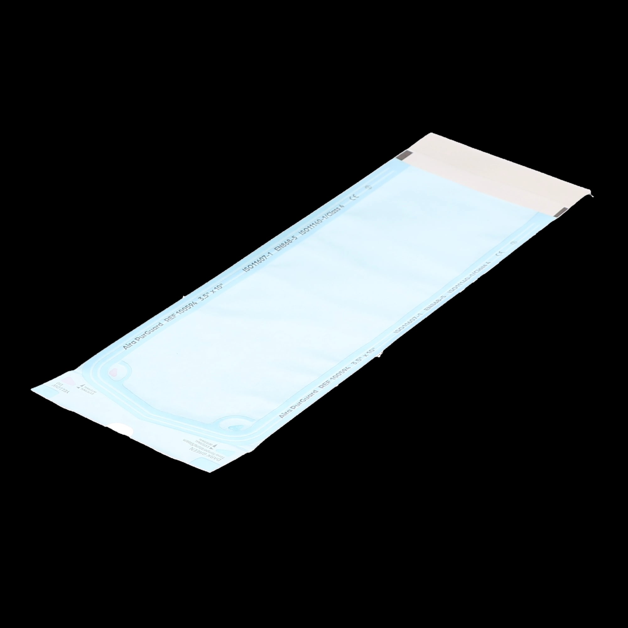 Aira Self-Sealing Sterilization Pouch, Class 4, Blue Film, 3.5" x 10", 500/Box, 100594
