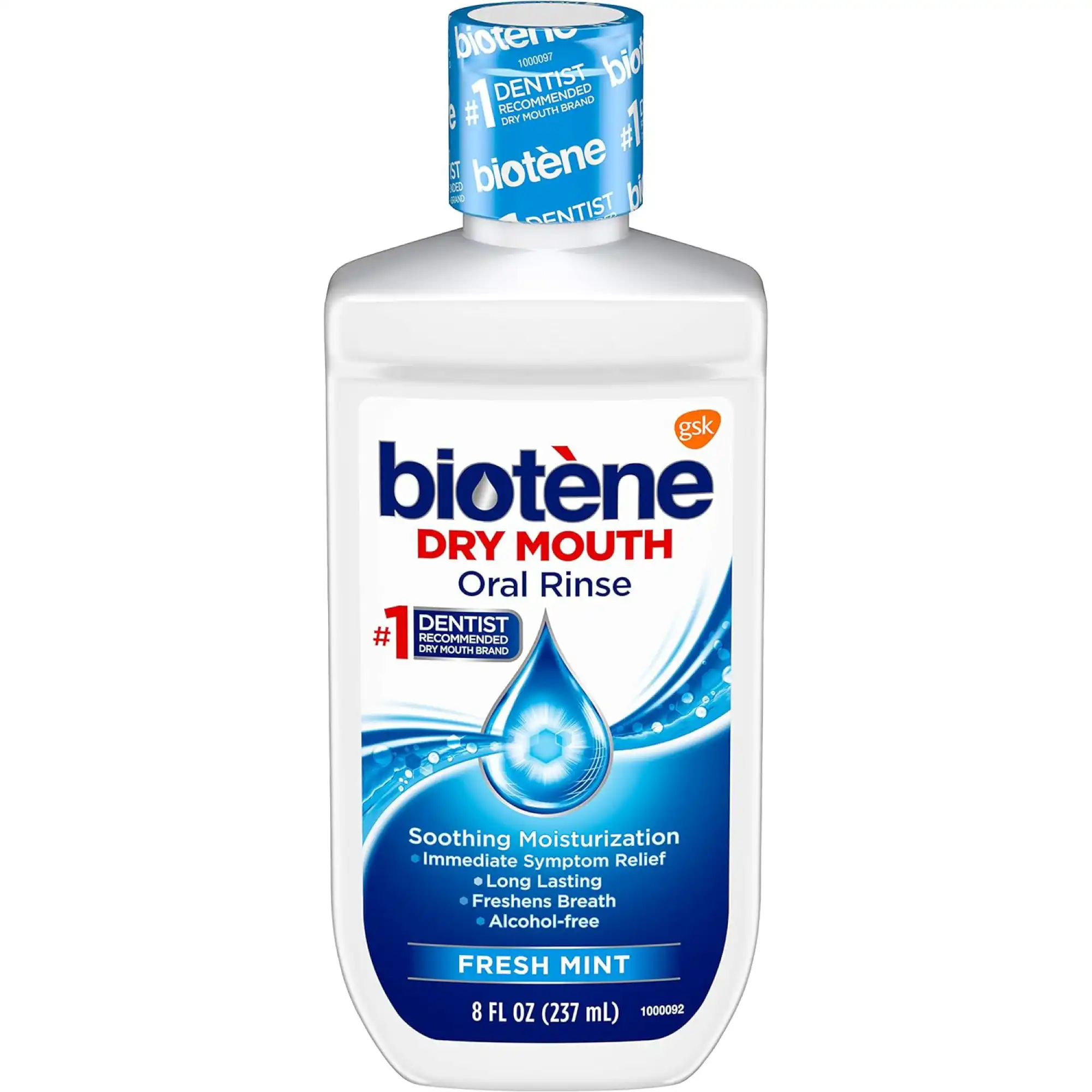 Biotène Dry Mouth Oral Rinse, Fresh Mint, 8 oz Bottle, 3/Pkg, 4 Pkg/Case (12 Bottles Total)