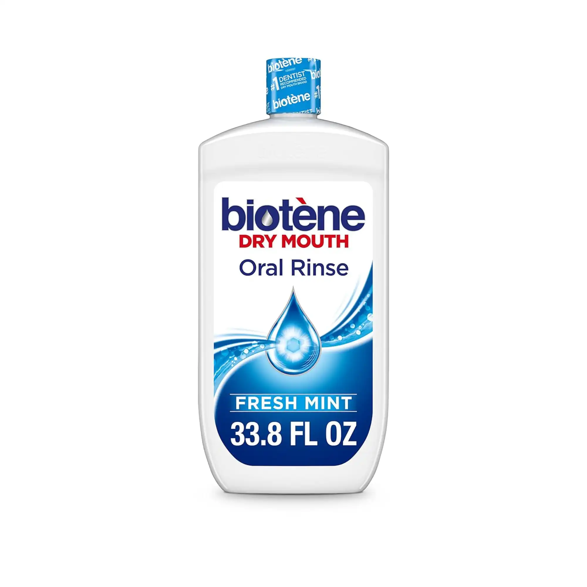 Biotène Dry Mouth Oral Rinse, Mint, 33.8 fl oz Bottle, 4/Case