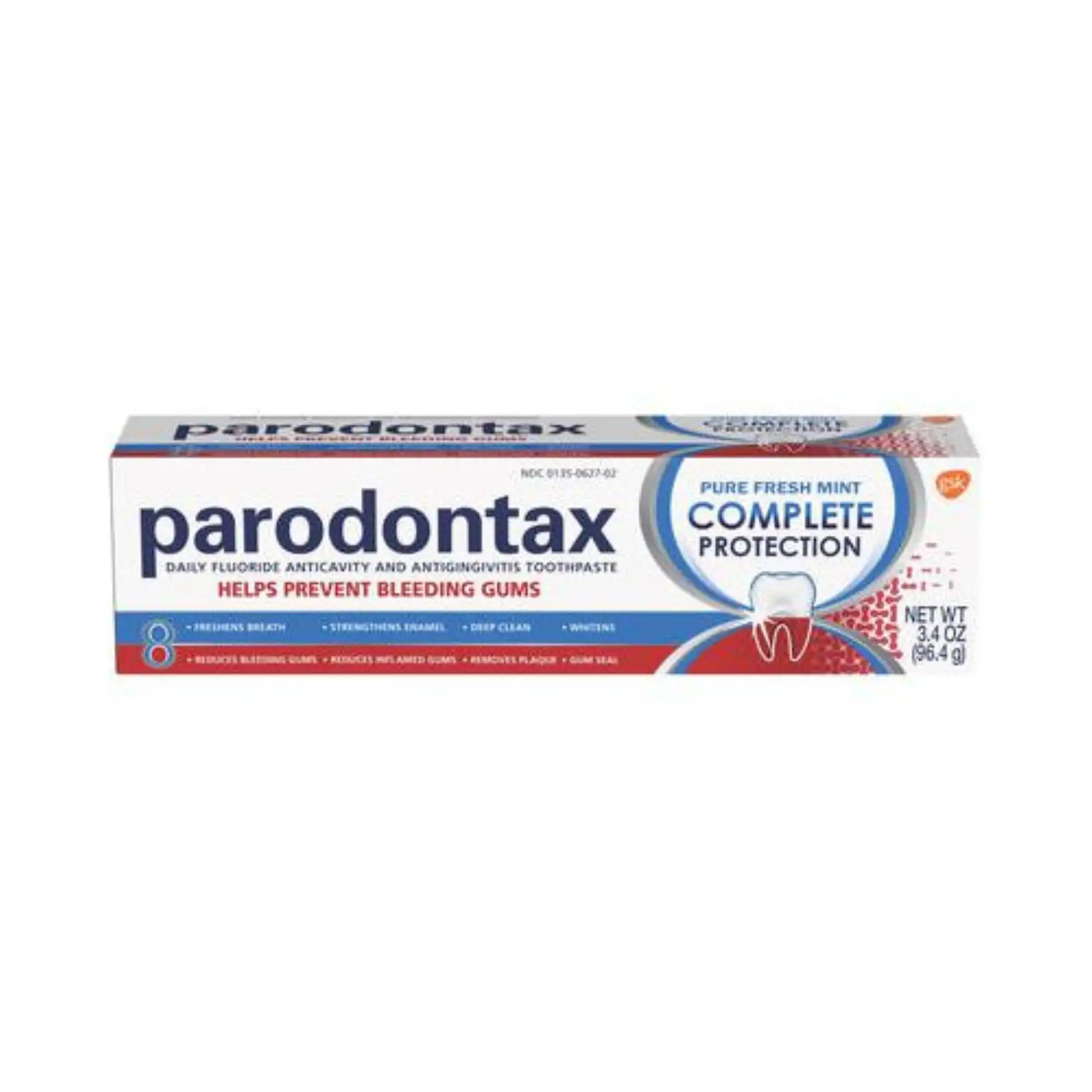 Parodontax Complete Protection Toothpaste, Pure Fresh Mint, 3.4 oz Tube, 12/Cs