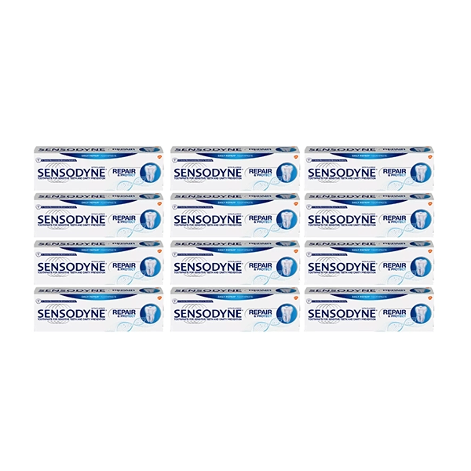 Sensodyne Repair & Protect Toothpaste, 3.4 oz Tube, 6/Pkg, 2 Pkg/Case (12 Tubes Total)