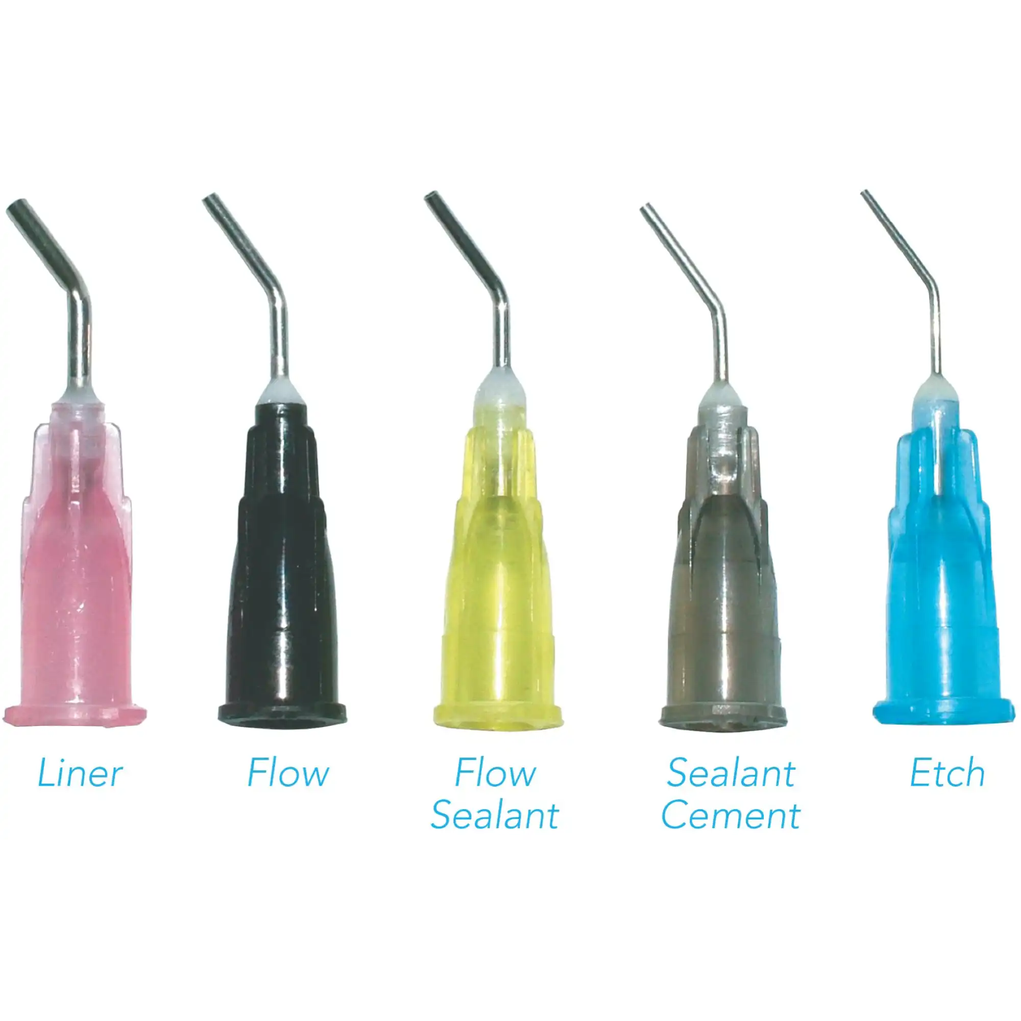 Pac-Dent PacEtch Pro Pre-Bent Needle Tips, 25 Gauge, Blue, Blunt End, 100/Pk, #231