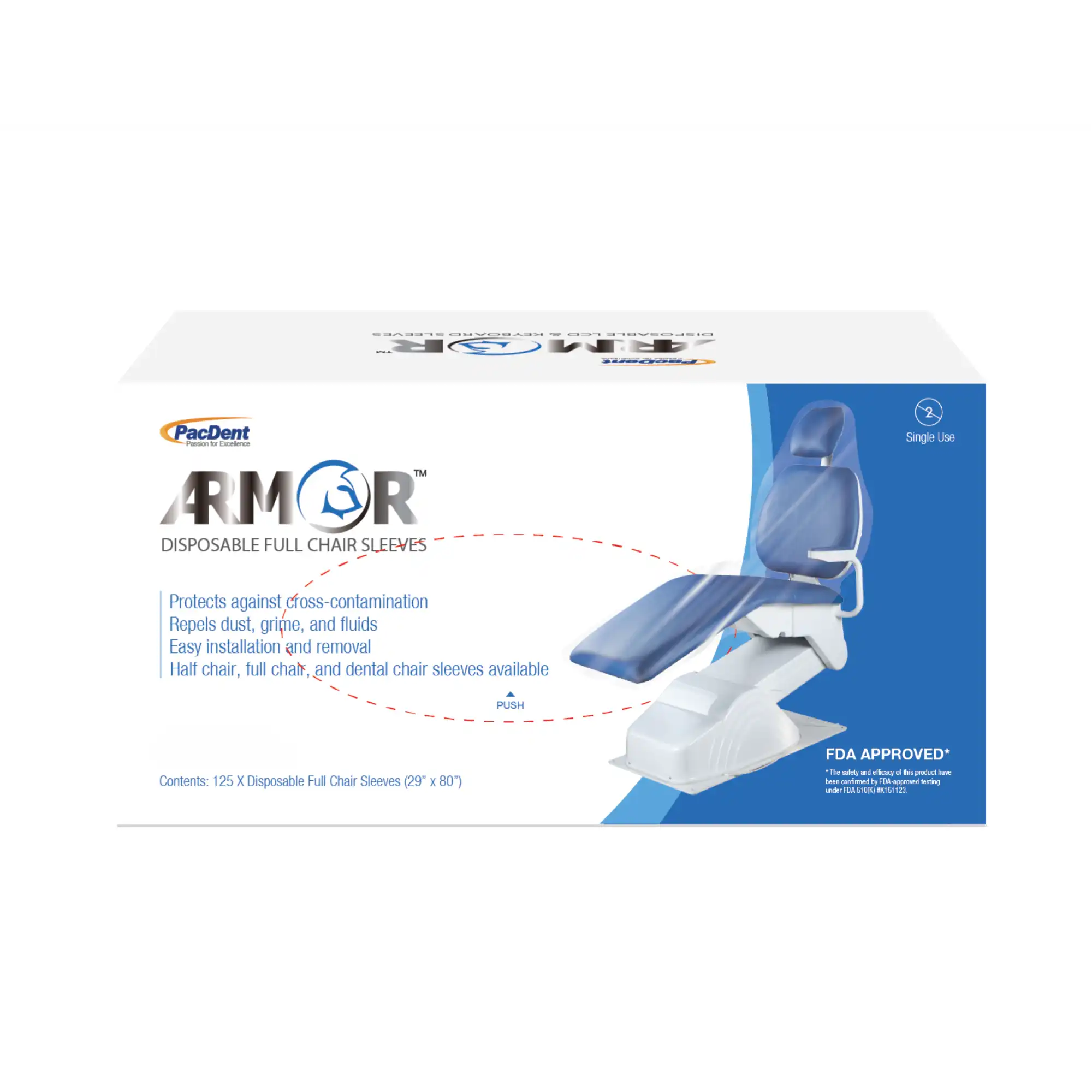 Armor Slip & Grip Full Chair Sleeves, Clear Plastic, 48" x 56", 150/Box, 111SG