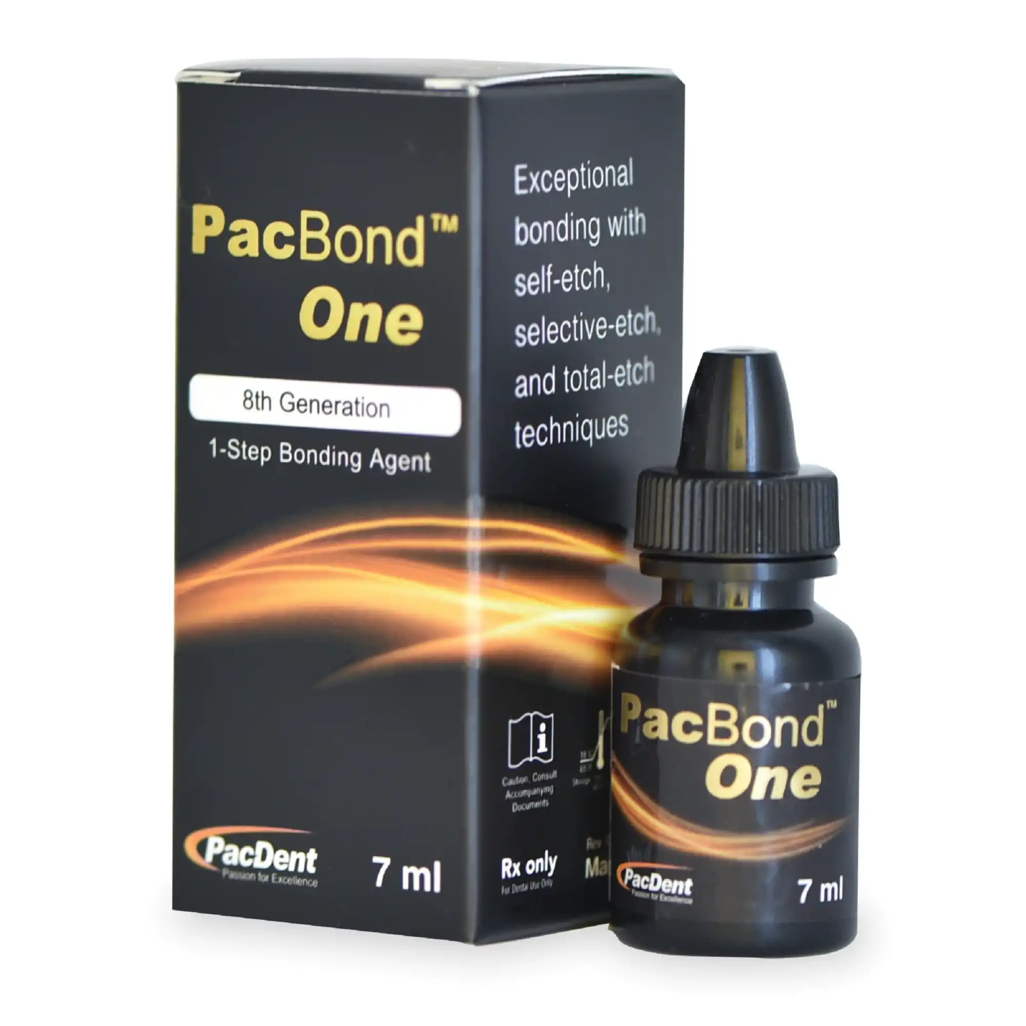 Pac-Dent PacBond One 8th Generation 1-Step Self-Etch Bonding Agent, Nano-Filled, 7 ml Bottle, 1/Pk, R3008