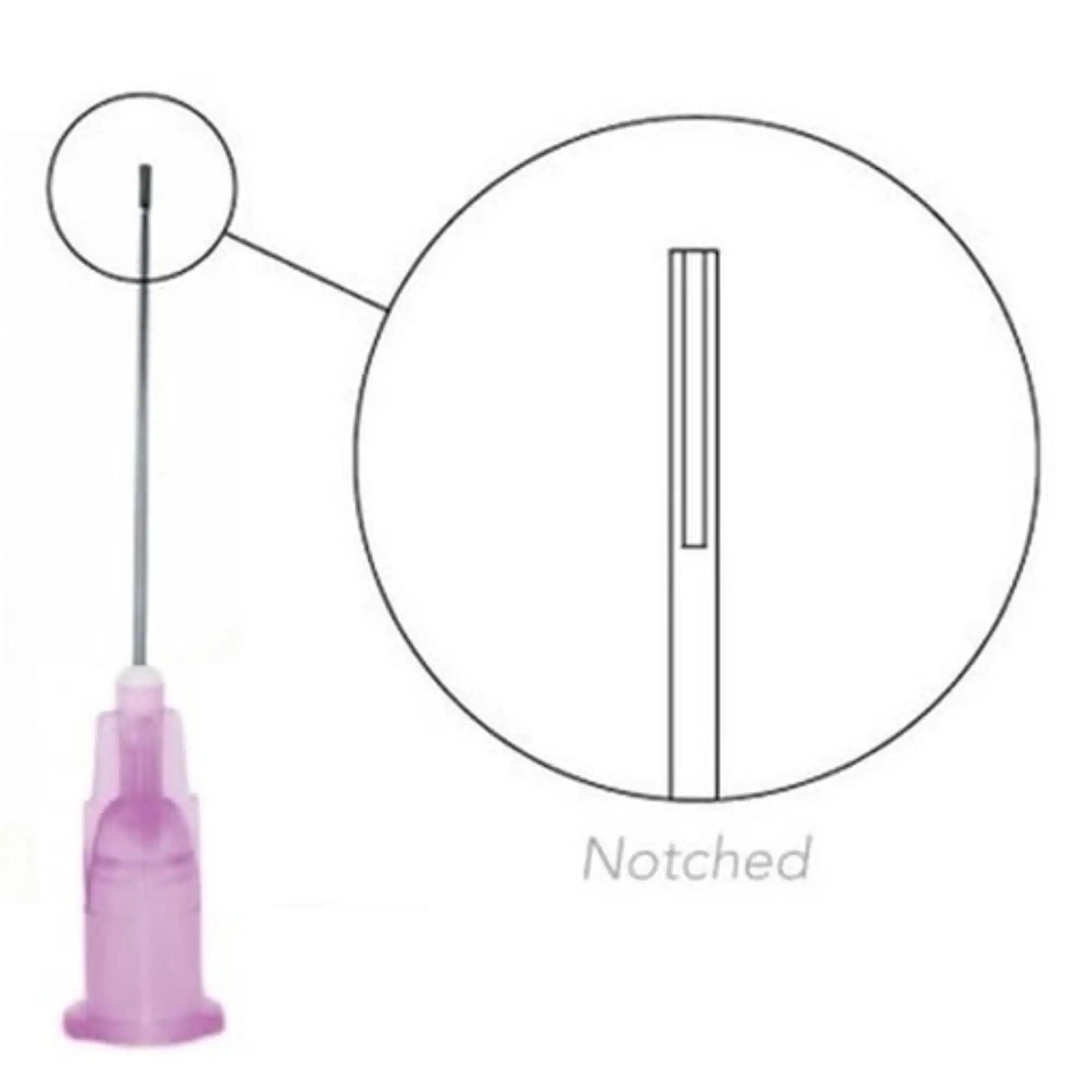 Pac-Dent 30Ga Irrigation Needle Tips, 1" Monoject Style Notched Bendable, Purple, 100/Pk, #232