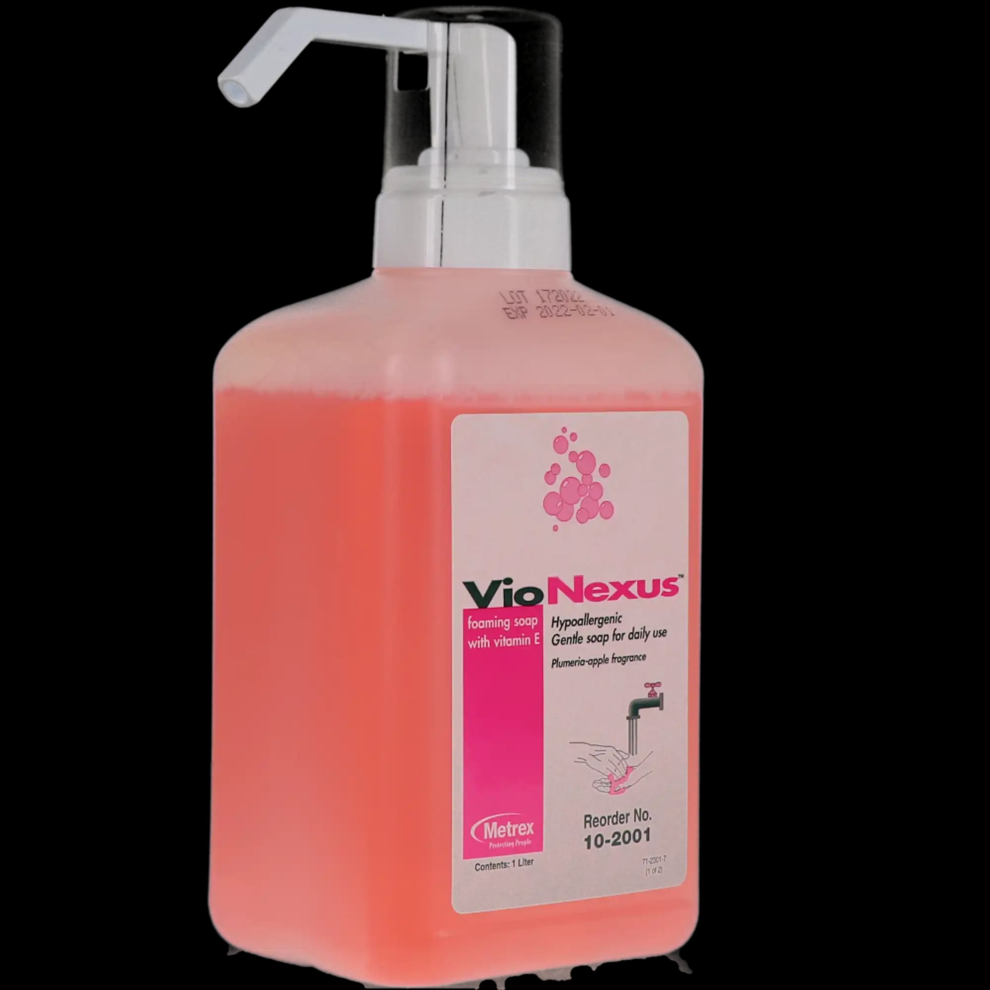 VioNexus Antimicrobial Vitamin E Foaming Soap, 1 L, Pink, Plumeria-Apple Scent, 1/Bottle, 10-2001