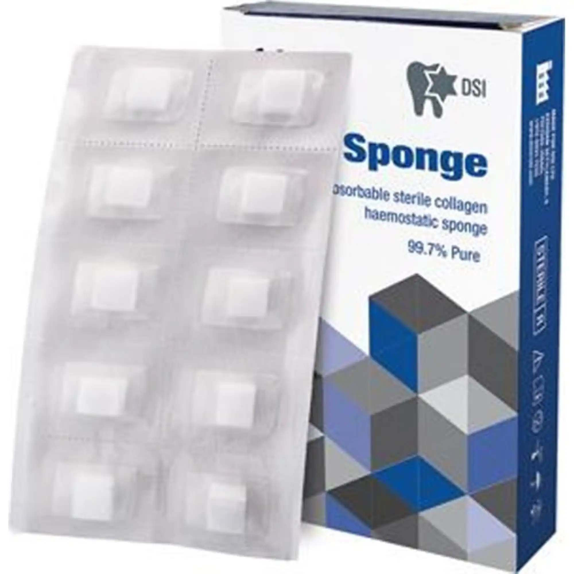 DSI Absorbable Gelatin Hemostatic Sponge, 10 x 10 x 10 mm, 32/Pk, DSI-32