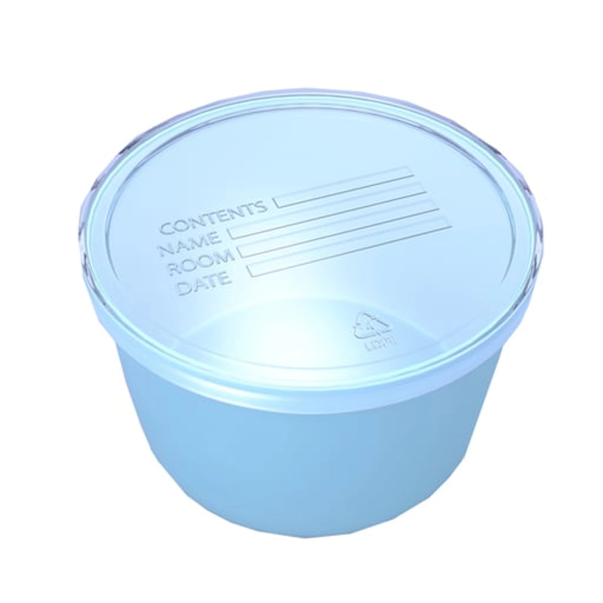 Dynarex Denture Cup with Lid, 8 oz, Blue, 250/Case, 4222