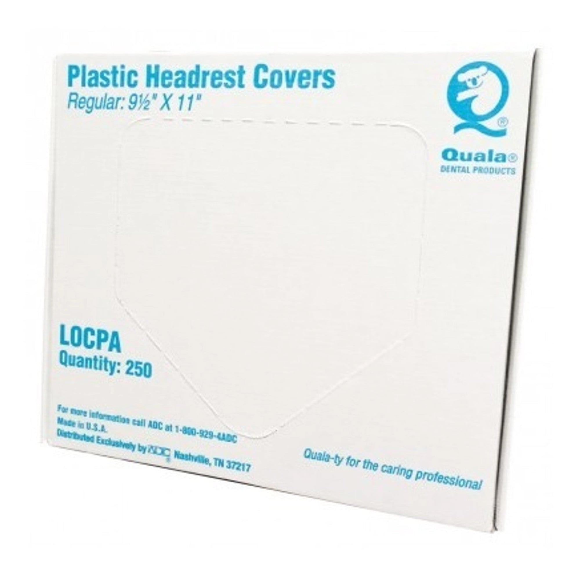 Quala Headrest Covers, 9.5" x 11" Clear Plastic, 250/Box, L0CPA