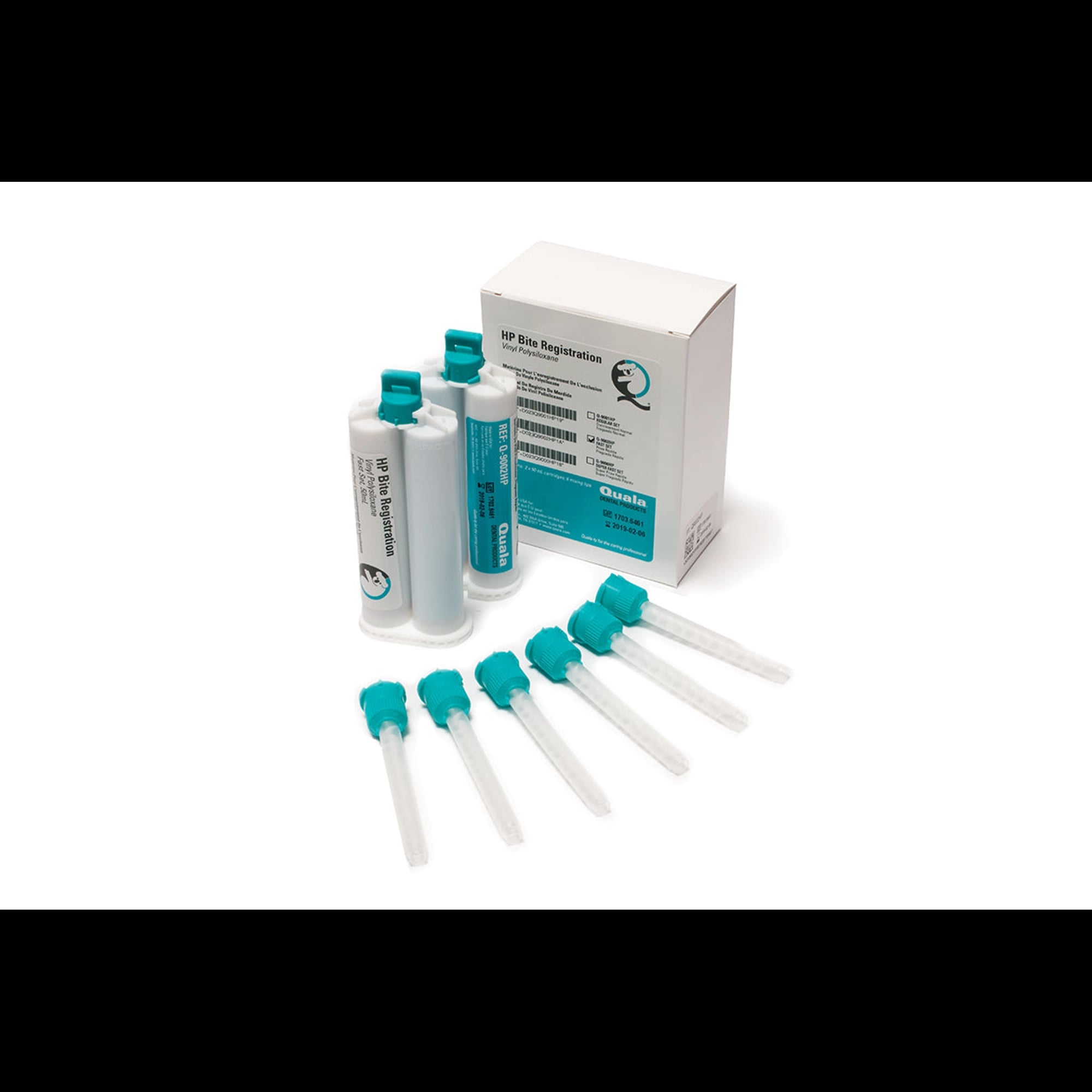 Quala HP Bite Registration Material, Regular Set, Unflavored, 2 x 50mL Cartridges & 6 Mixing Tips, Q-9001HP