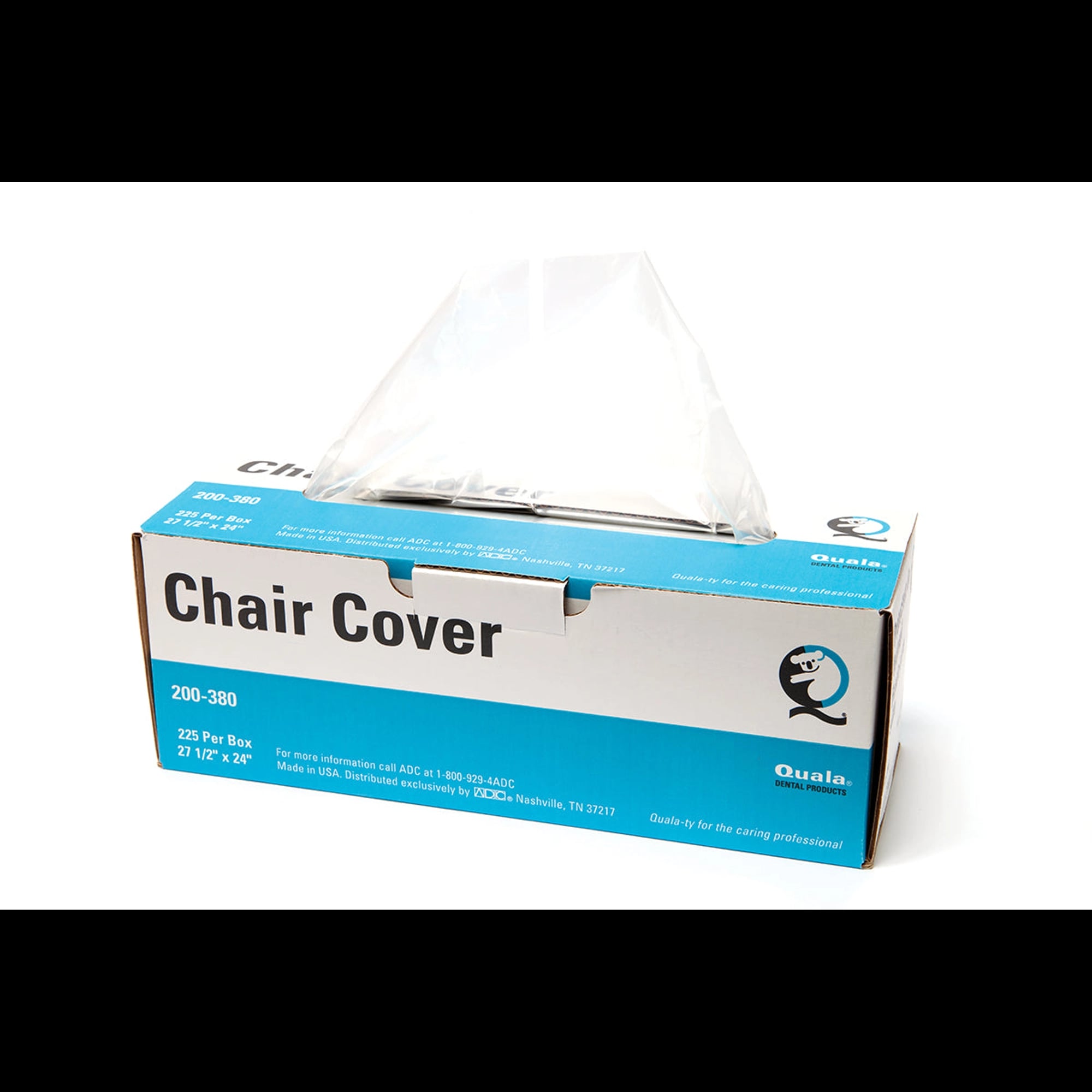 Quala Half Chair Sleeves, Clear Plastic, 27.5" x 24", 225/Box