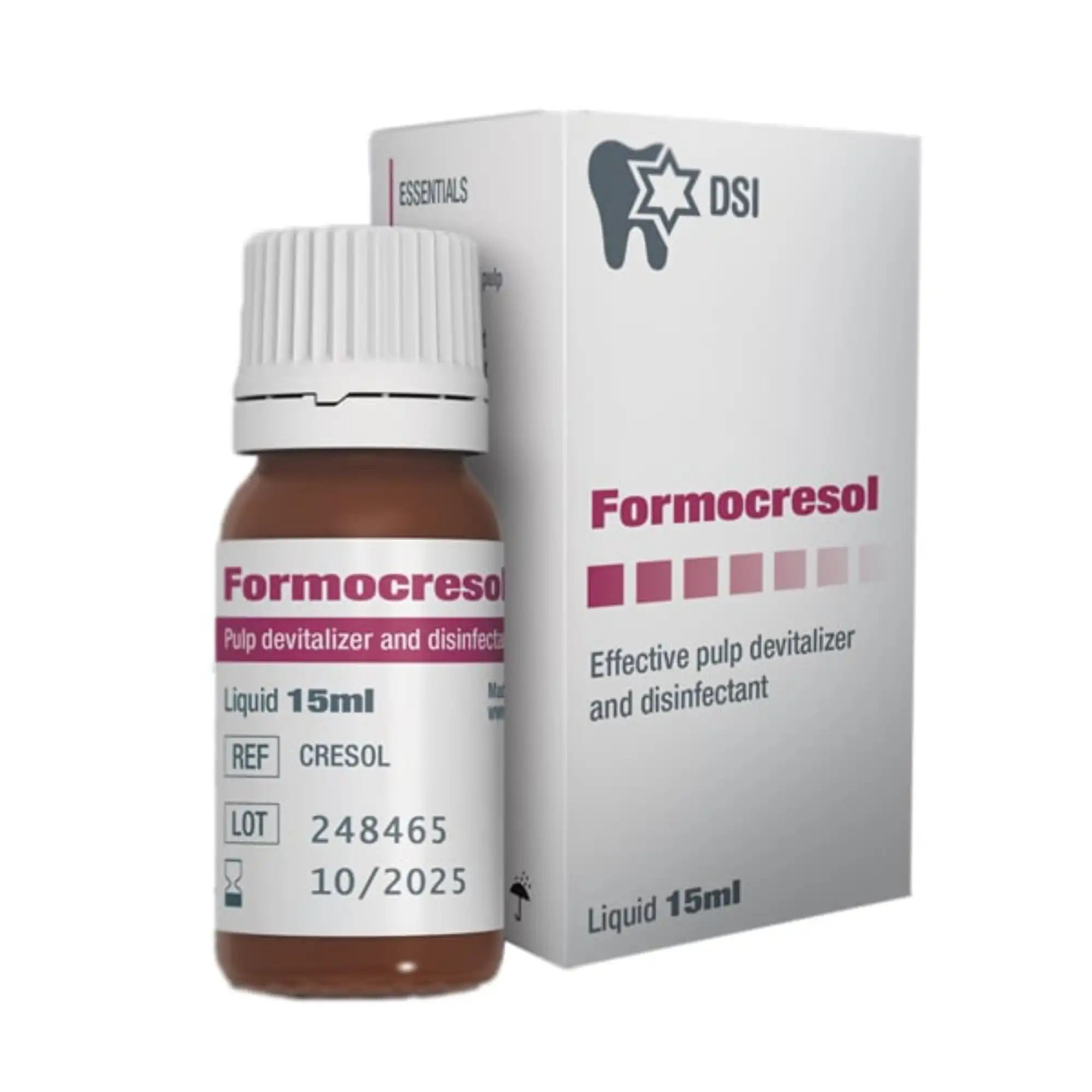 DSI Formocresol 15ml Bottle, Bactericide & Mummifying Agent for Pulp Devitalization