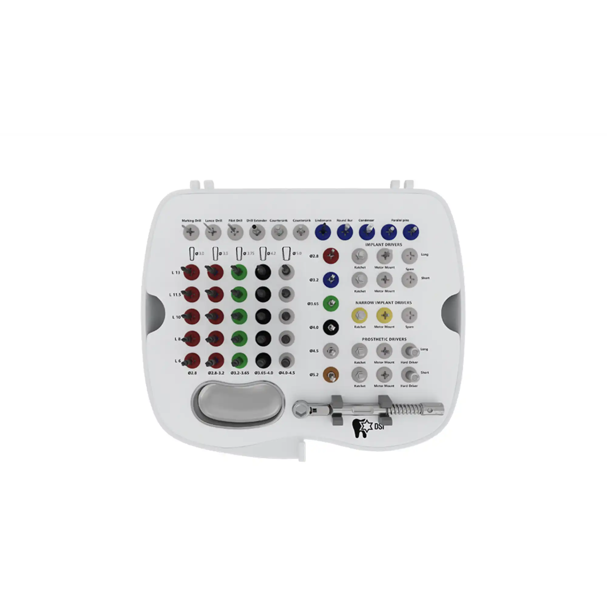 DSI Professional Surgical Kit with DLC Step & Stop Drills (2.0-2.8mm, 2.8-3.2mm, 3.2-3.65mm), SK006