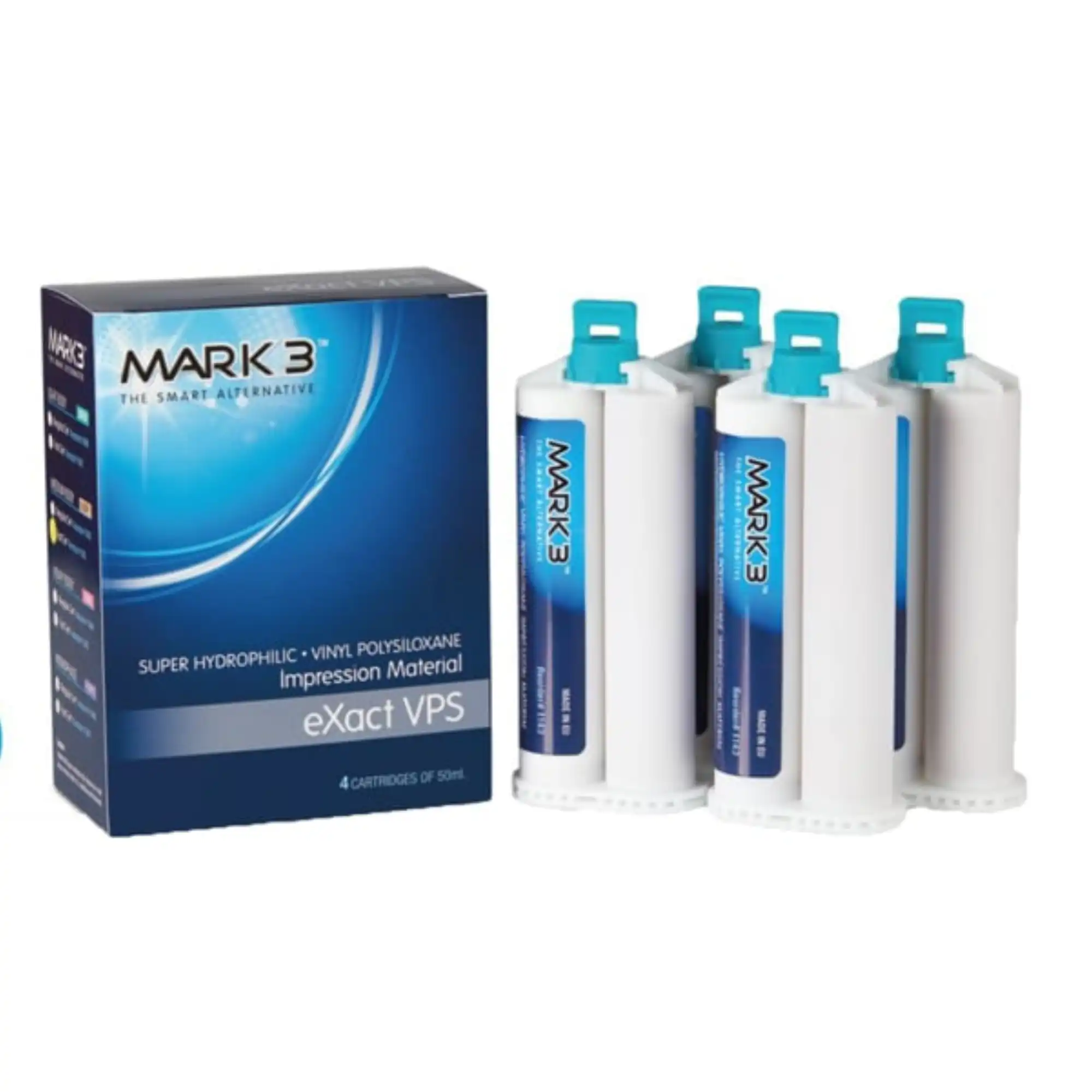 Mark3 eXact VPS Impression Material Heavy Body Regular Set, 50ml Cartridges, 4/Bx, 1144