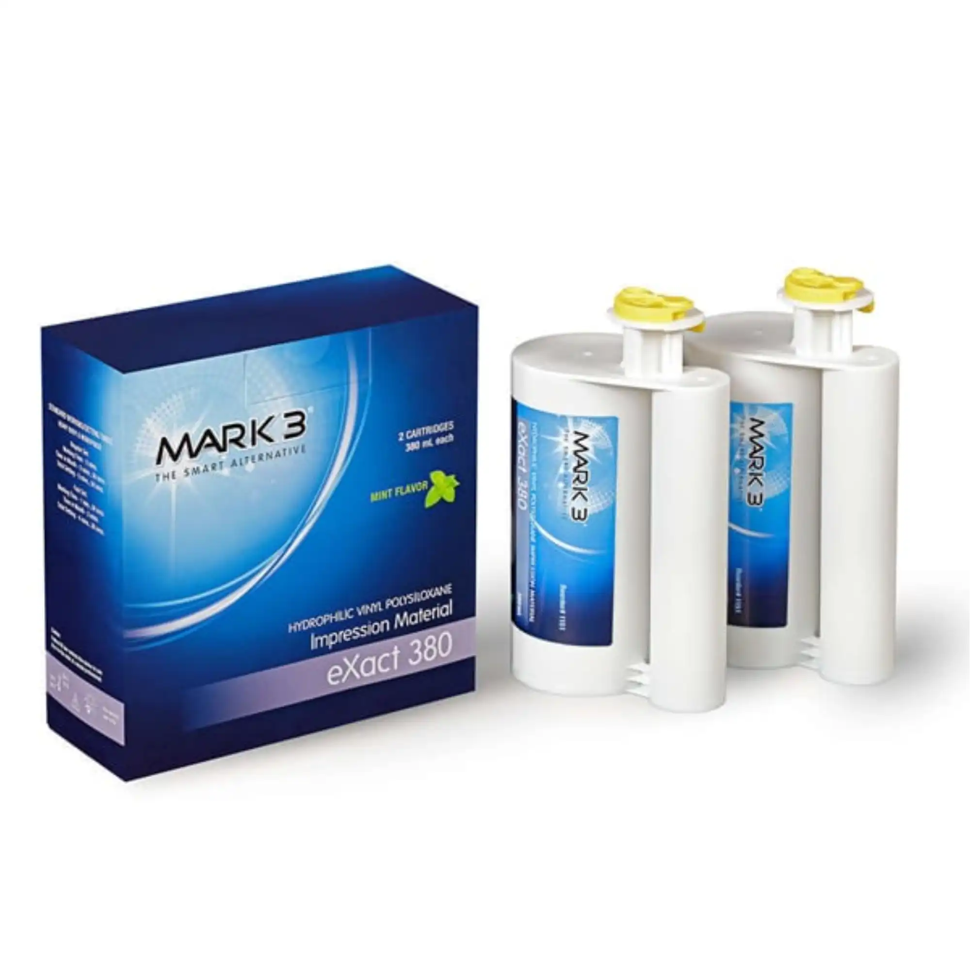 Mark3 eXact VPS 380 Impression Material, Monophase, Regular Set, Mint, 2 Cartridges/Pk, 1153