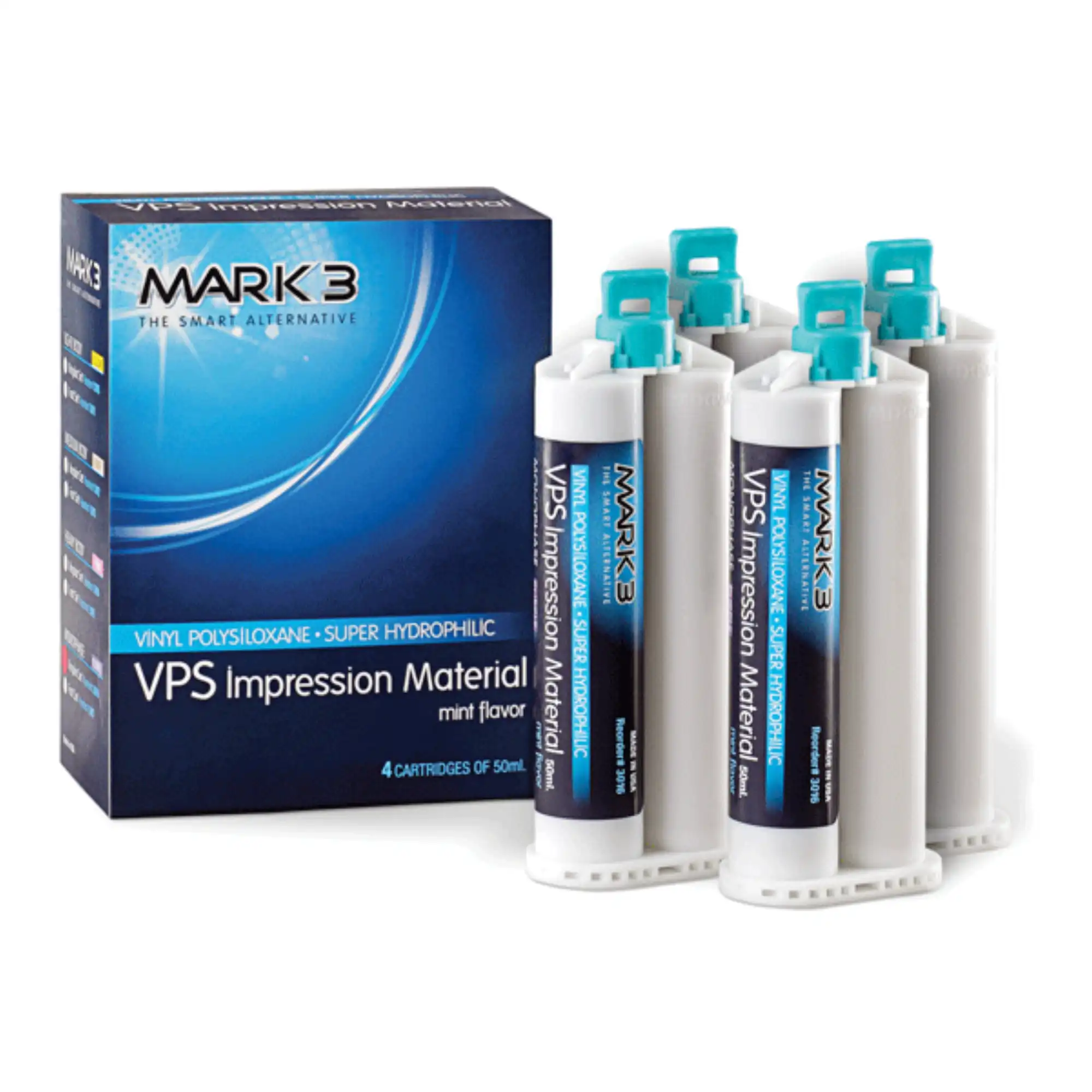 Mark3 VPS Impression Material, Light Body, Regular Set, 50 ml Cartridges, 100/Case, 3010BULK