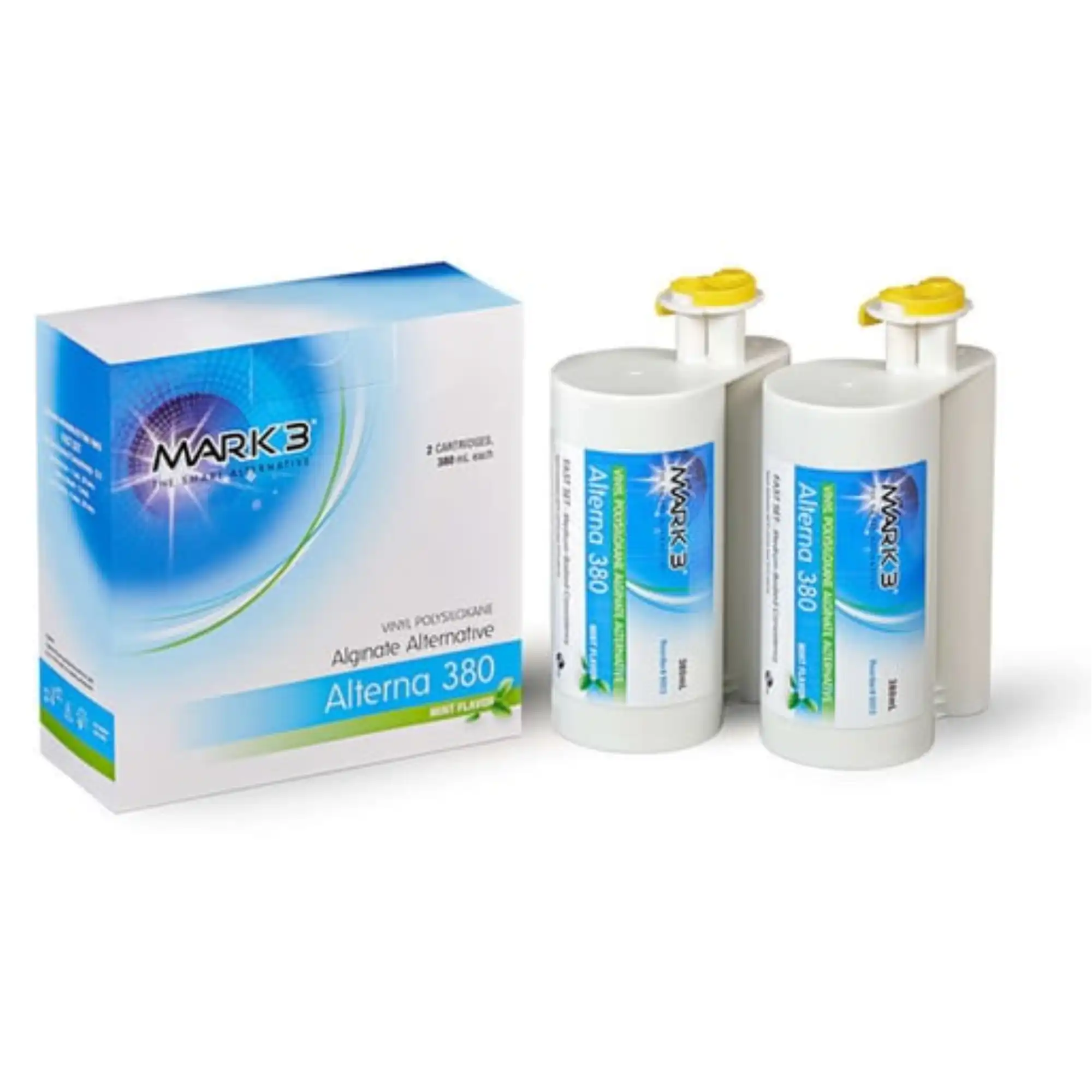 Mark3 Alterna 380 Alginate Alternative, Fast Set, Mint, 380ml Tube, 2 Tubes/Box, 9013
