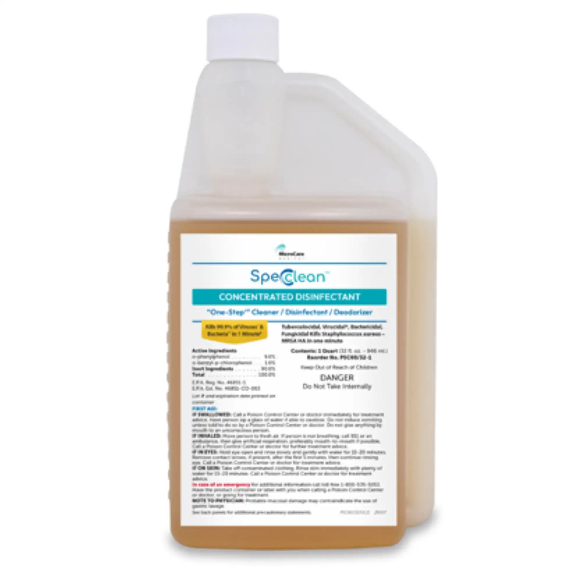 Spec Clean Concentrated Disinfectant, 32 oz Meter Dose Bottle, Makes 8 Gallons, PSC60/32-1